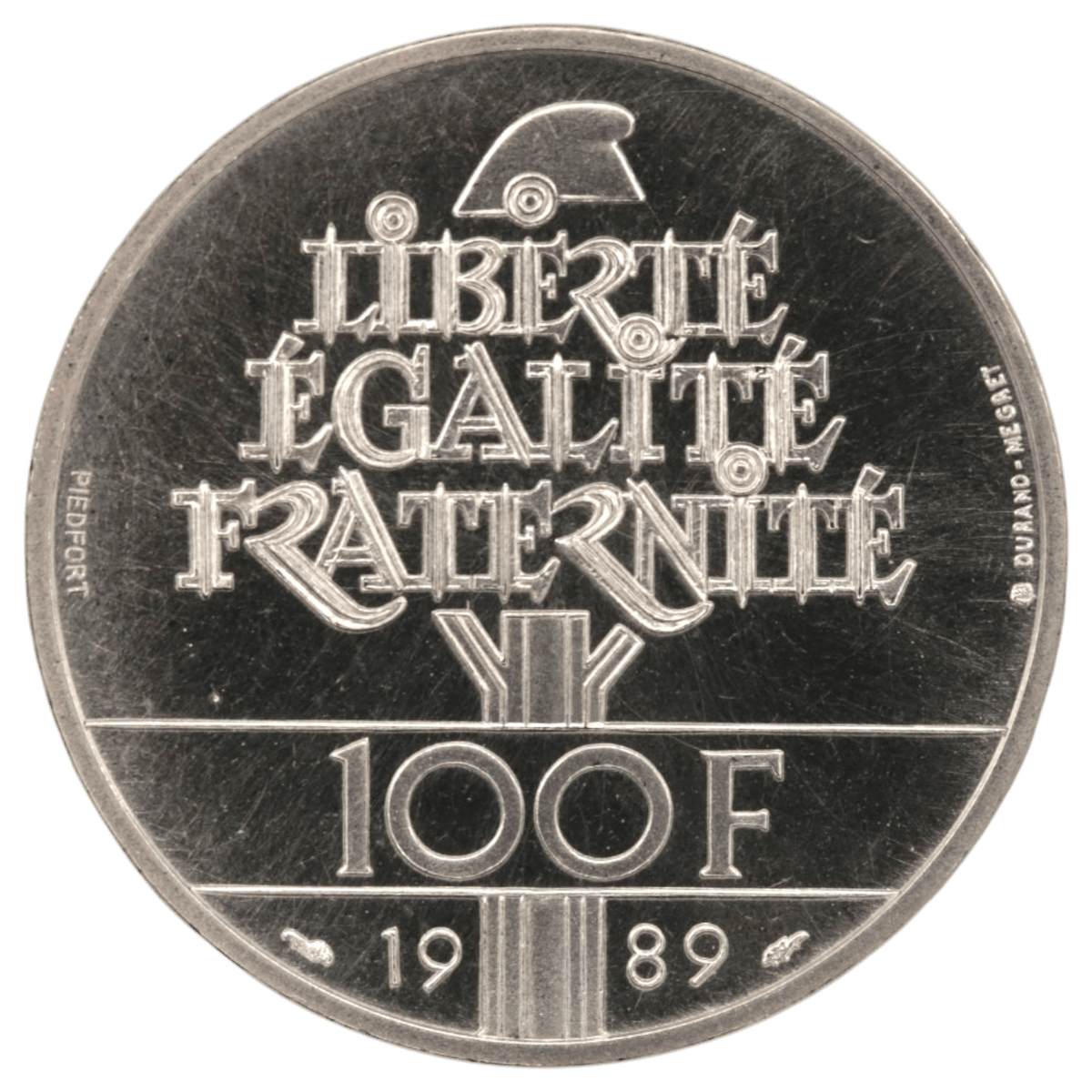 フランス 100フラン銀貨 1989年 法の天使 通常貨 ピエフォー - NJ BUYER'S MARKETPLACE