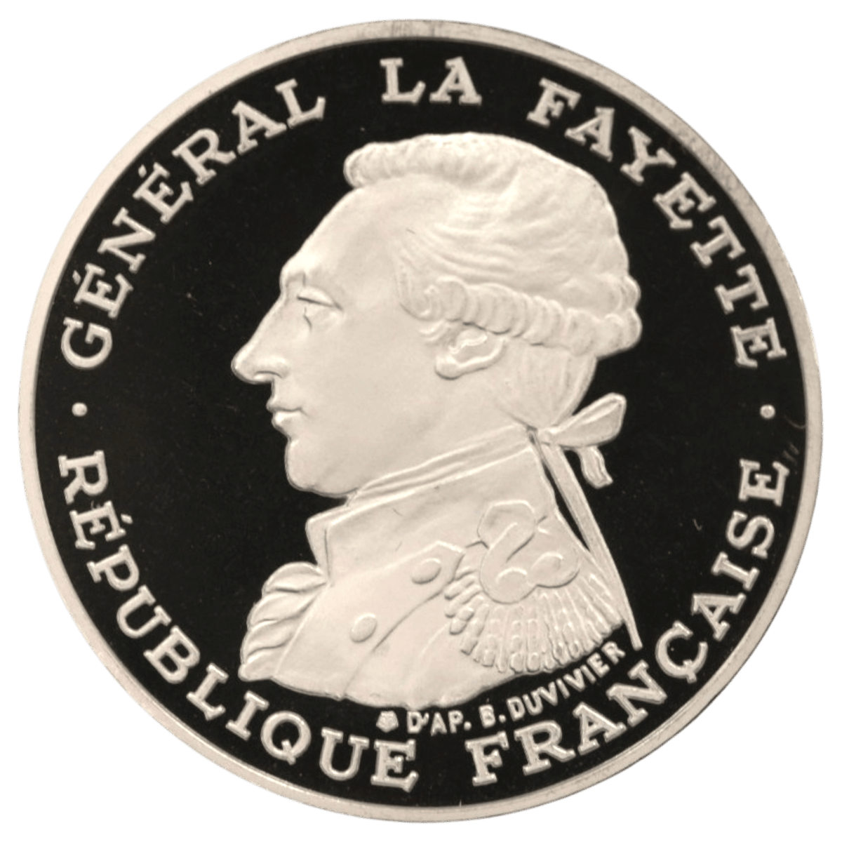 フランス 100フラン銀貨 1987年 ラ・ファイエット将軍 フランス革命200周年 プルーフ貨 ピエフォー - NJ BUYER'S MARKETPLACE