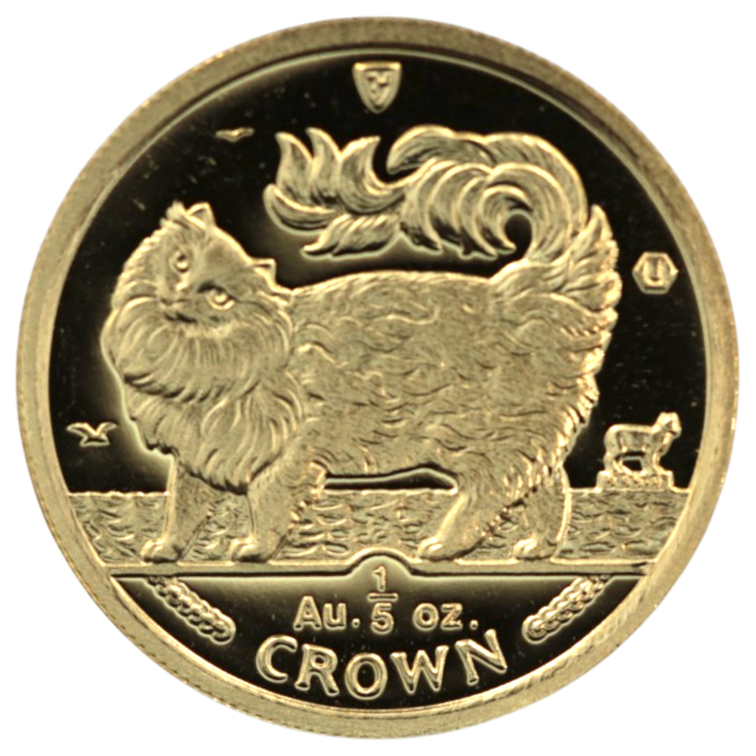 マン島 1/5クラウン金貨 1993年 ポブジョイ鋳 メインクーン