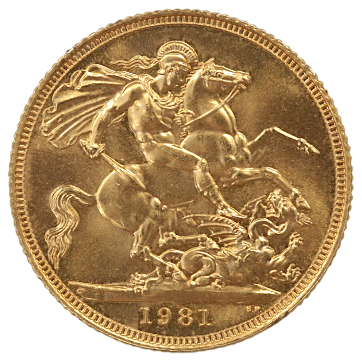 イギリス ソヴリン金貨 1981年 ロンドン鋳 エリザベス2世 聖ジョージの竜退治