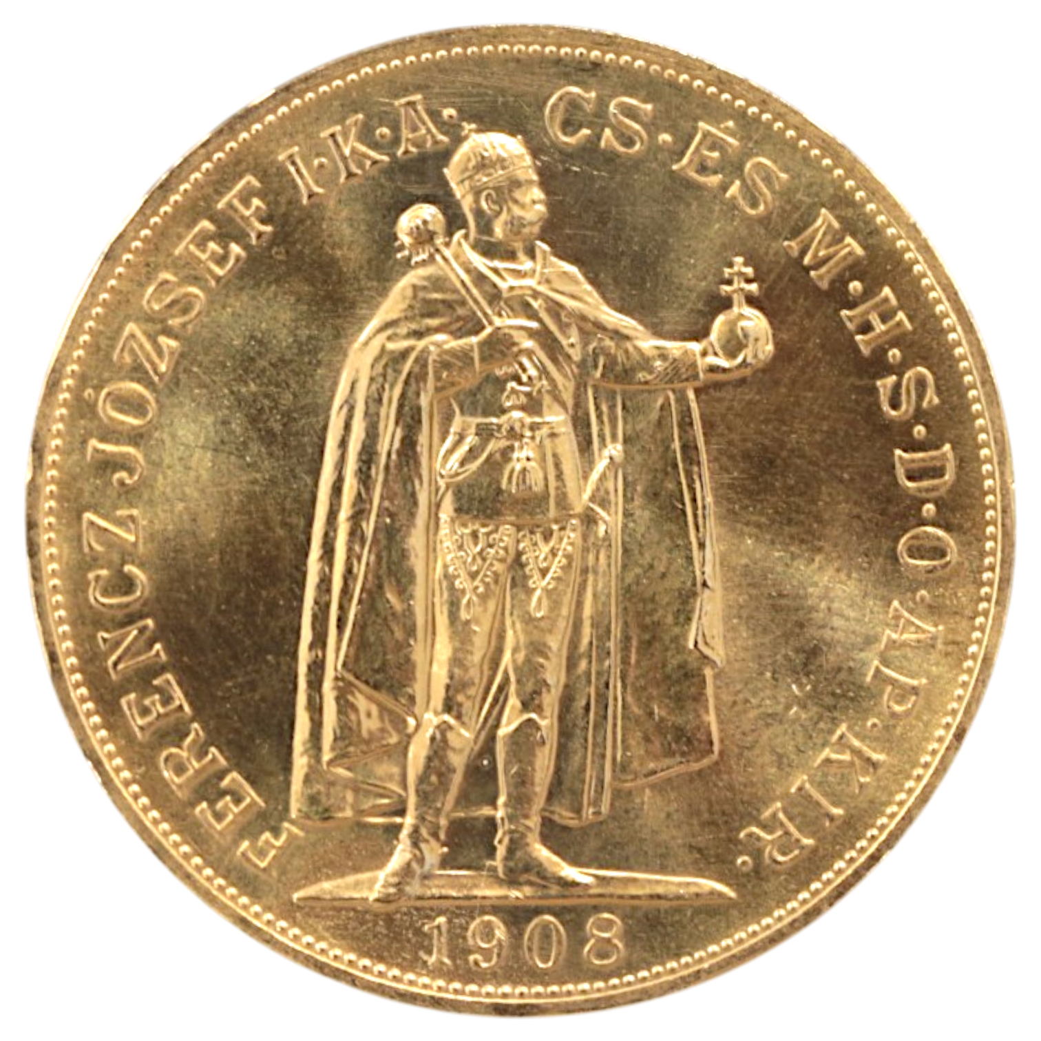 ハンガリー 100クローナ金貨 1974年（1908年銘）リストライク フランツ・ヨーゼフ1世