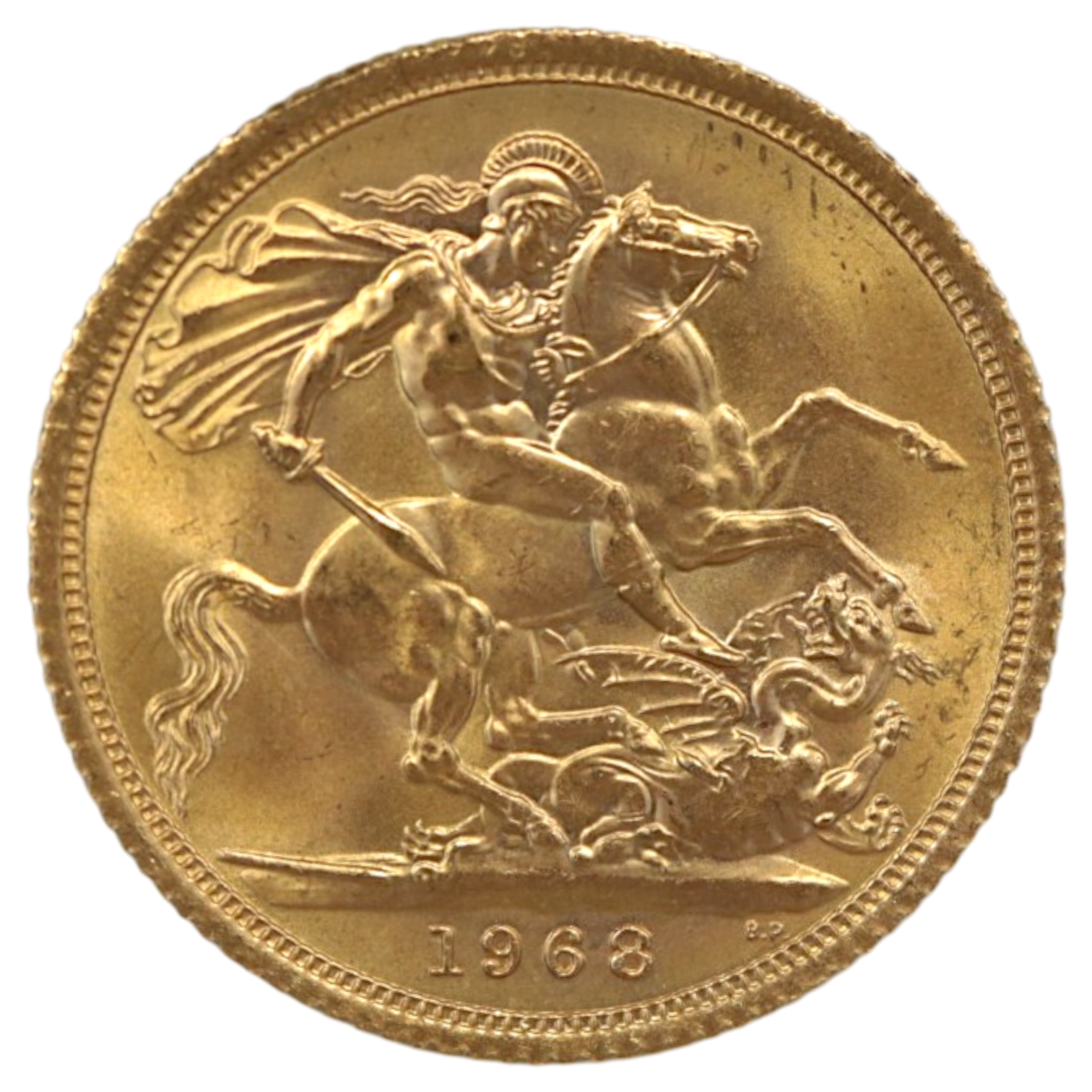 イギリス ソヴリン金貨 1968年 ロンドン鋳 エリザベス2世 聖ジョージの竜退治