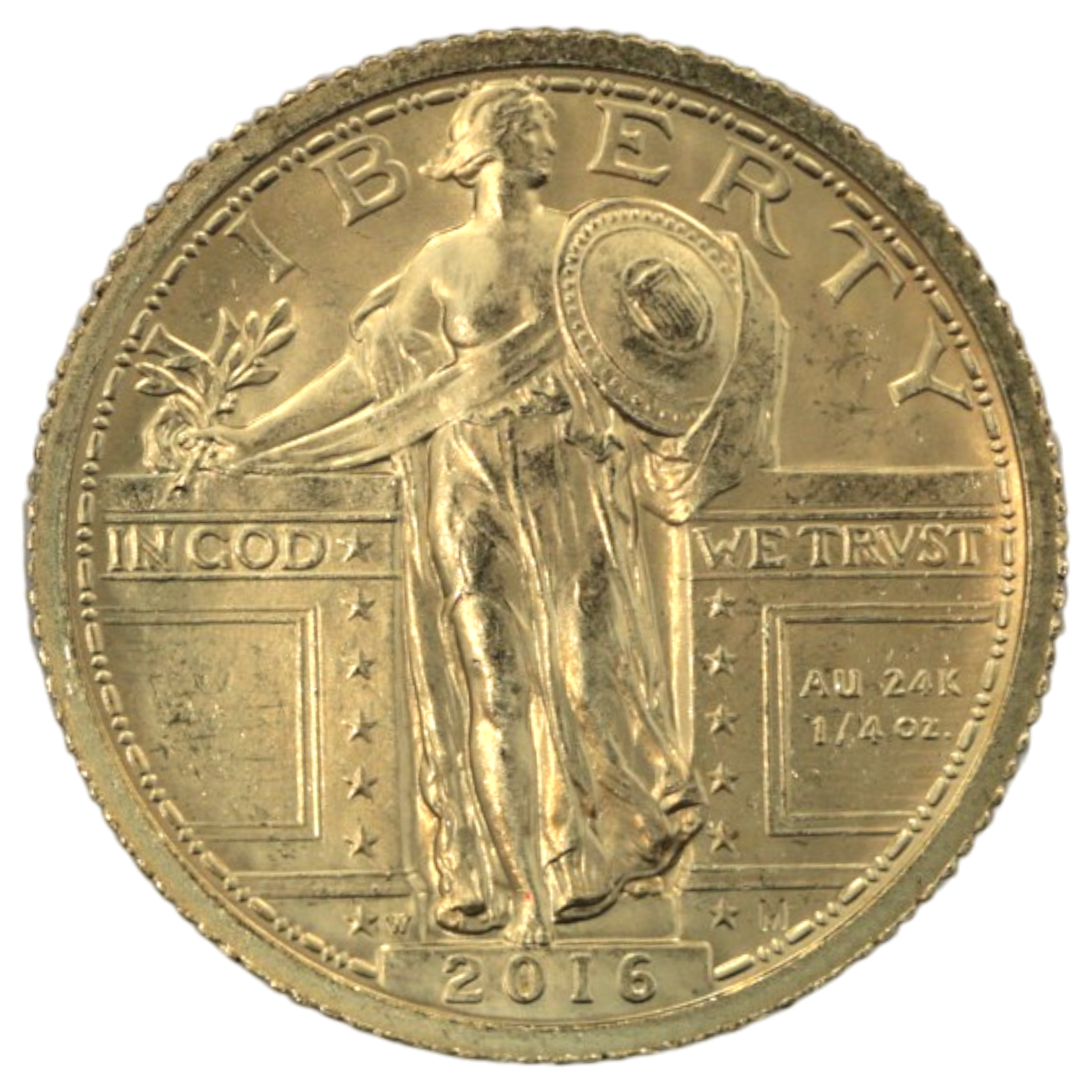 アメリカ 1/4ドル金貨 2016年 ウェストポイント鋳 リバティ イーグル
