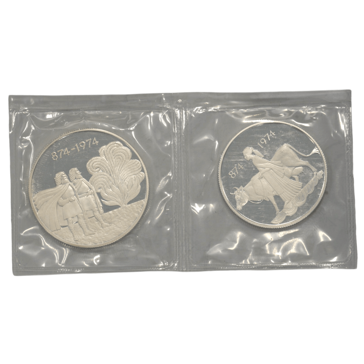 ★店長のおすすめ★ アイスランド 1000クローナ銀貨 500クローナ銀貨 1974年 ロンドン鋳 アイスランド建国1000周年 - NJ BUYER'S MARKETPLACE