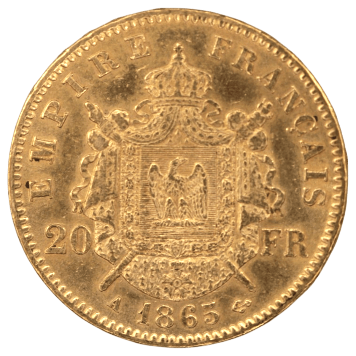 フランス 20フラン金貨 1865年 パリ鋳 ナポレオン3世 - NJ BUYER'S MARKETPLACE