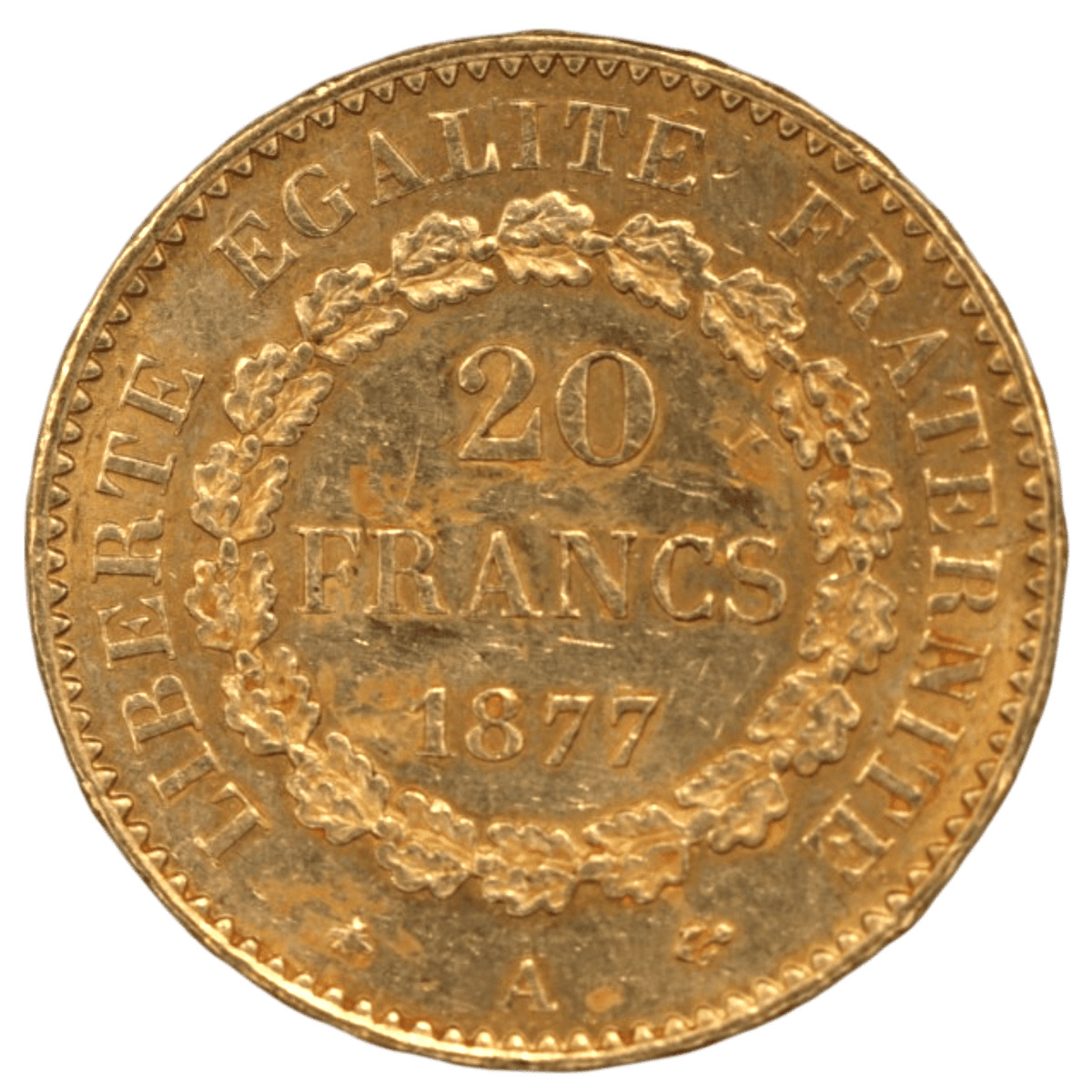 フランス 20フラン金貨 1877年 パリ鋳 法の天使 - NJ BUYER'S MARKETPLACE