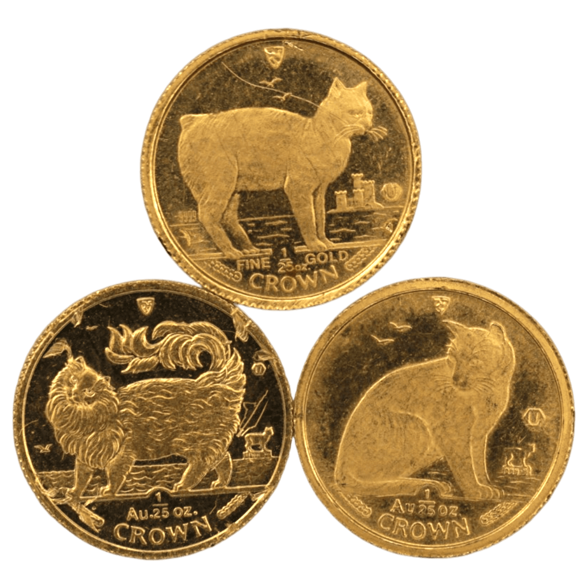 【ジャンク】 マン島 1/25oz金貨 キャット 3枚セット - NJ BUYER'S MARKETPLACE