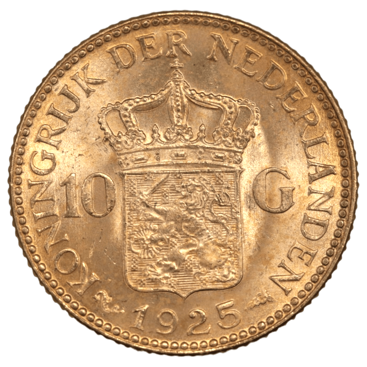 オランダ 10グルテン金貨 1925年 ウィルヘルミナ - NJ BUYER'S MARKETPLACE