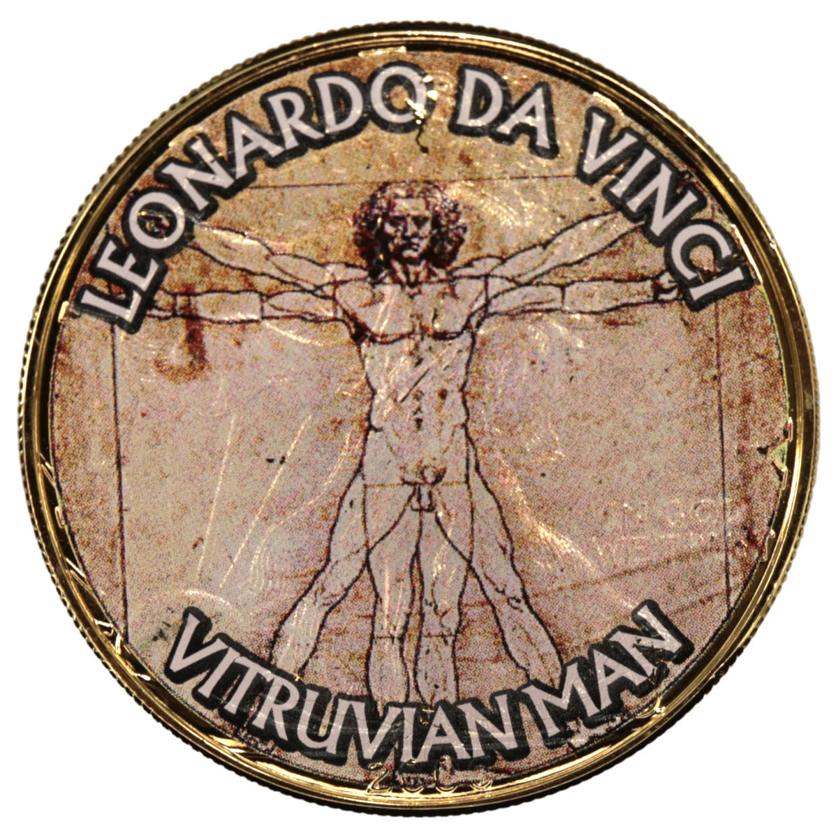アメリカ 1ドル銀貨 2006年 レオナルド・ダヴィン・チ ウィトルウィウス的人体図