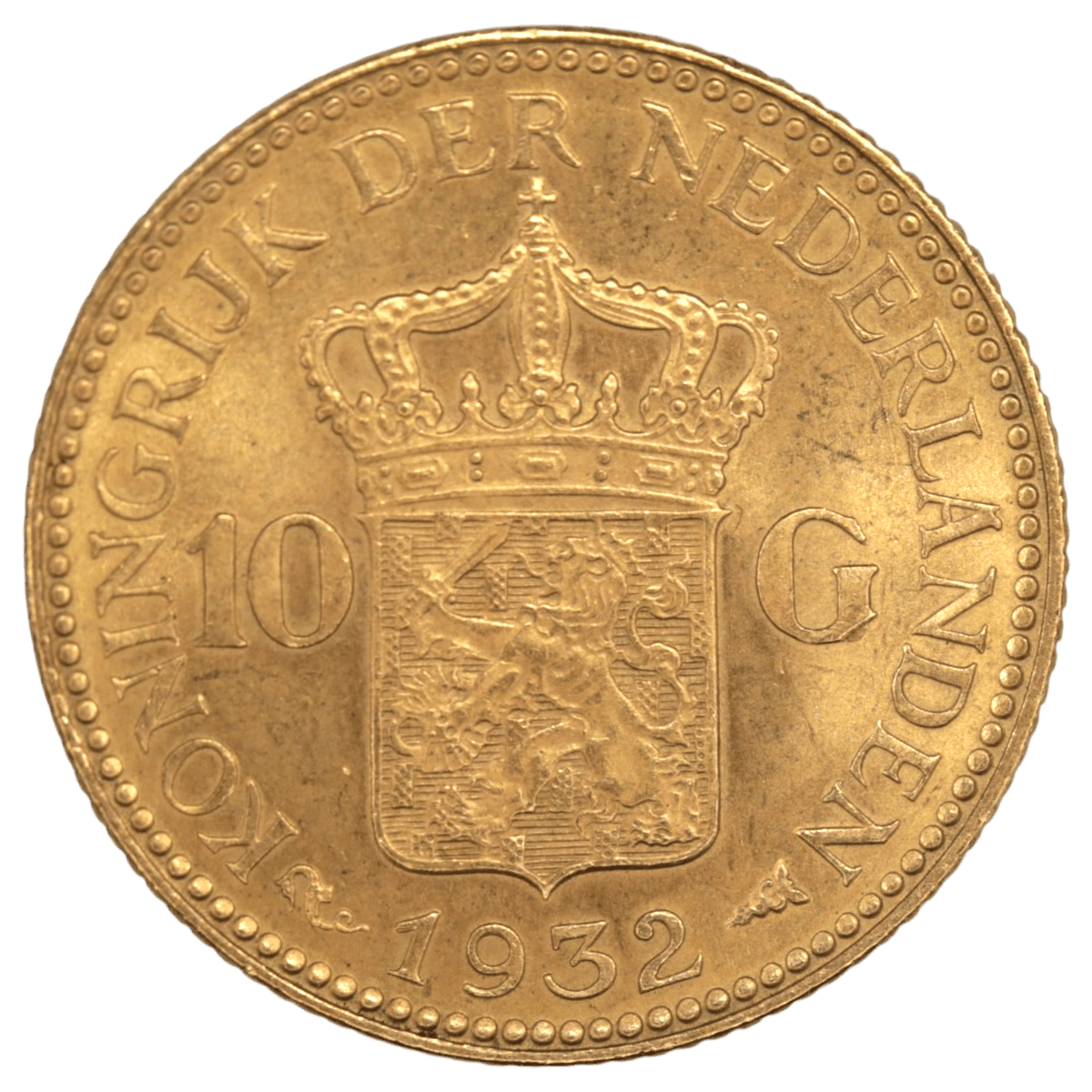 オランダ 10グルテン金貨 1932年 ウィルヘルミナ - NJ BUYER'S MARKETPLACE