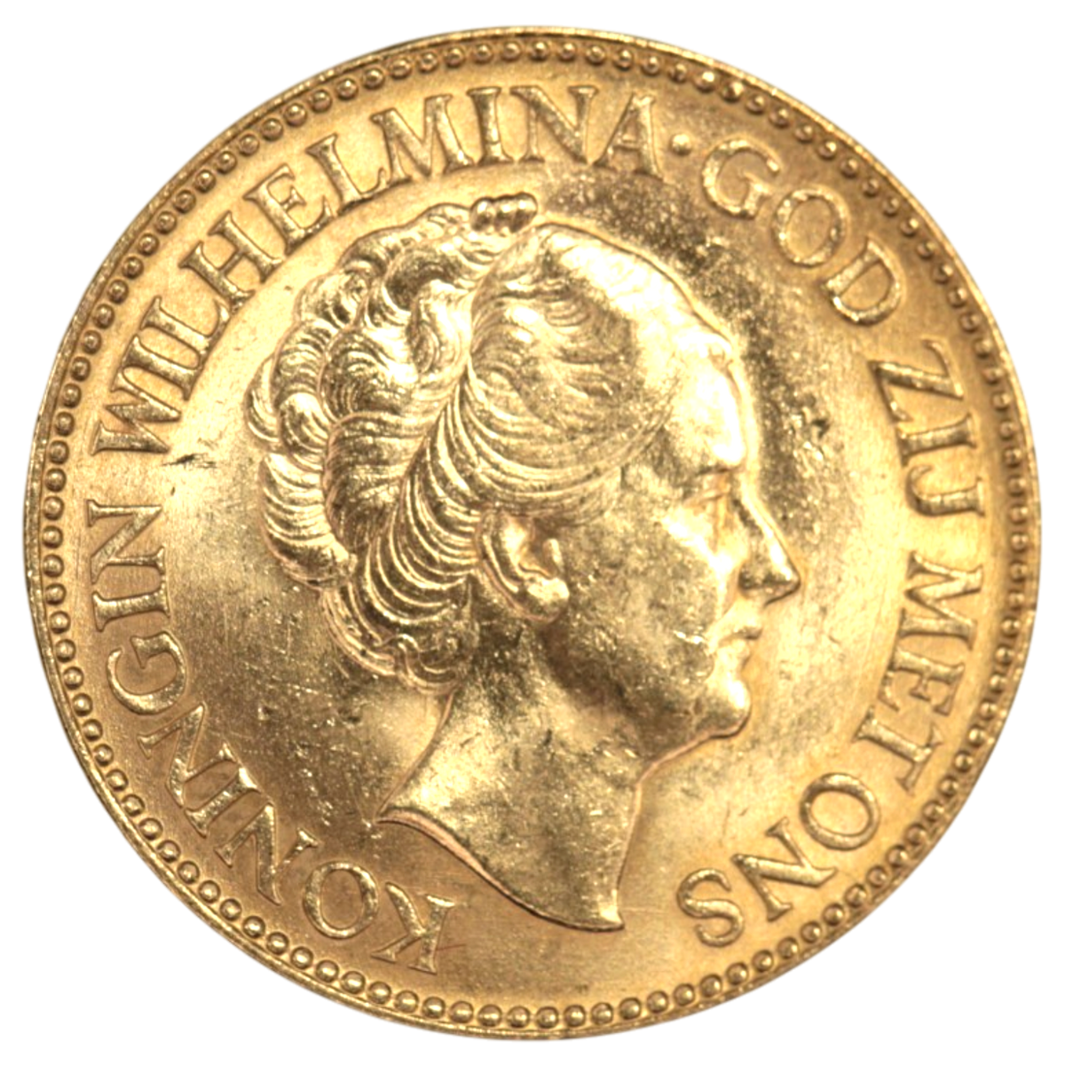 オランダ 10グルテン金貨 1933年 ウィルヘルミナ