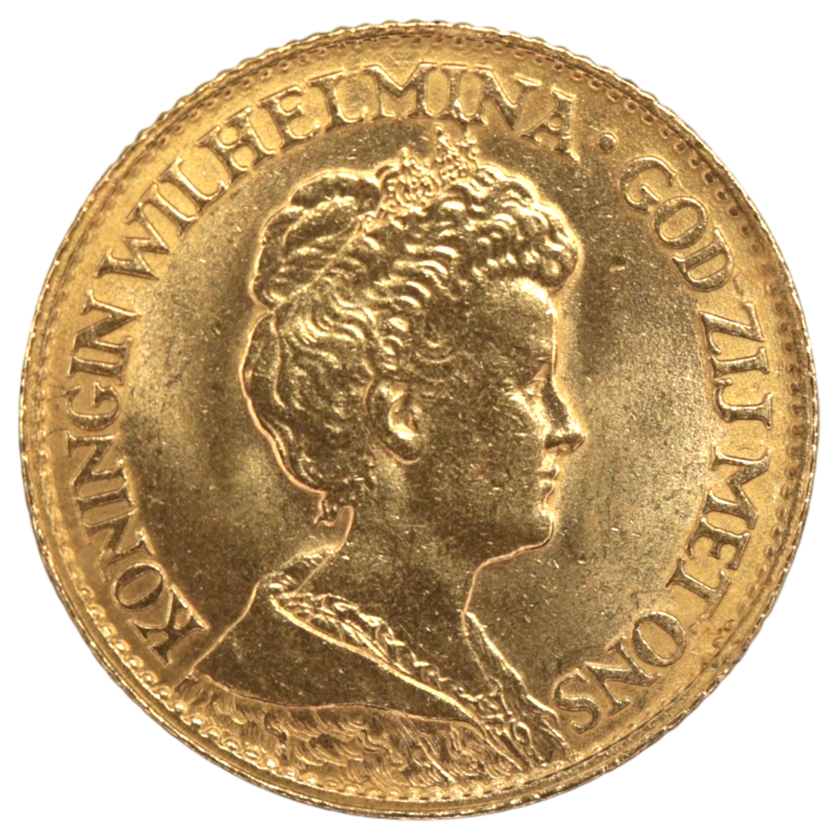 オランダ 10グルテン金貨 1917年 ウィルヘルミナ