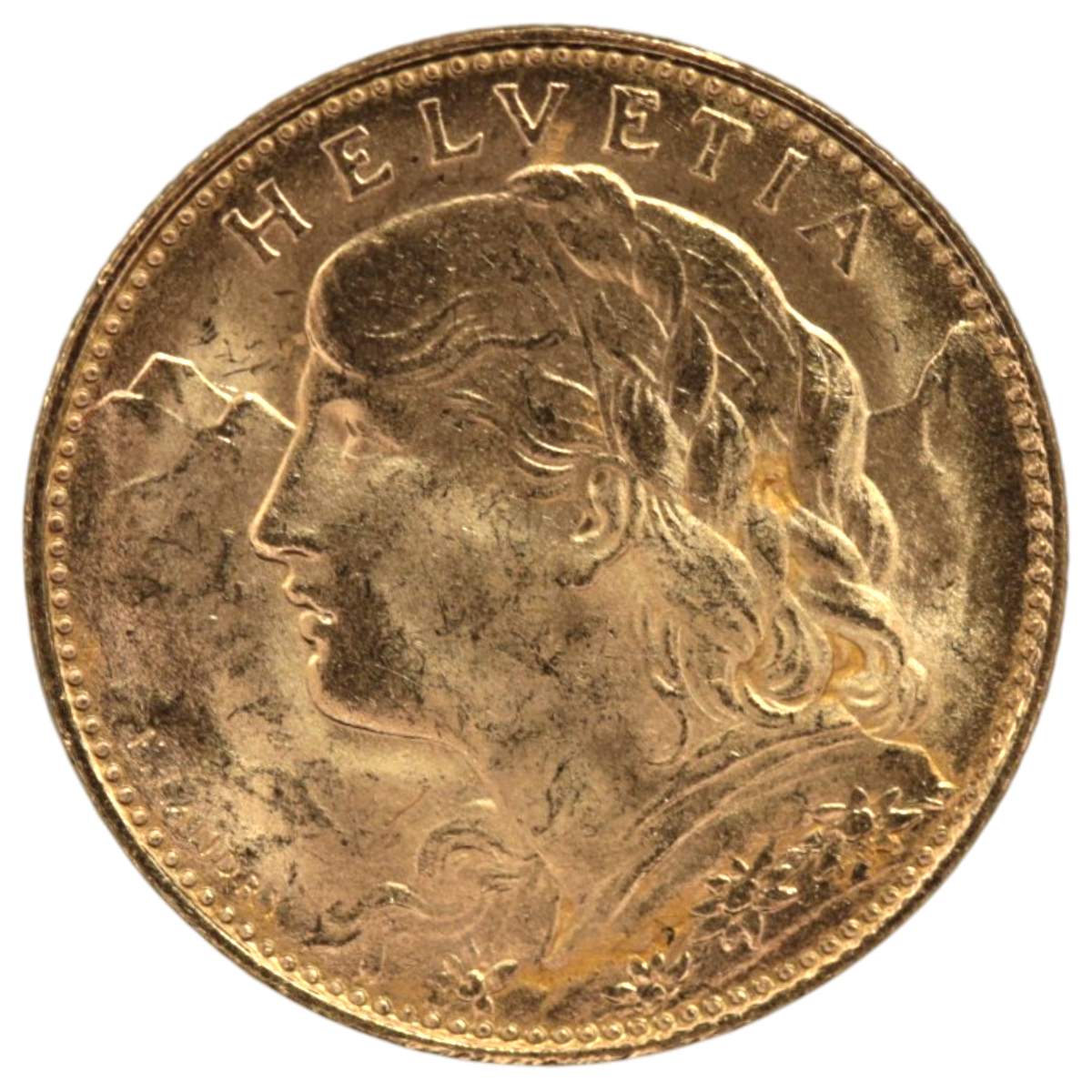スイス 10フラン金貨 1922年 ヘルヴェティア