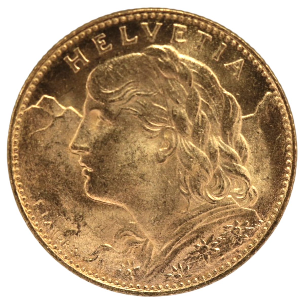 スイス 10フラン金貨 1922年 ヘルヴェティア