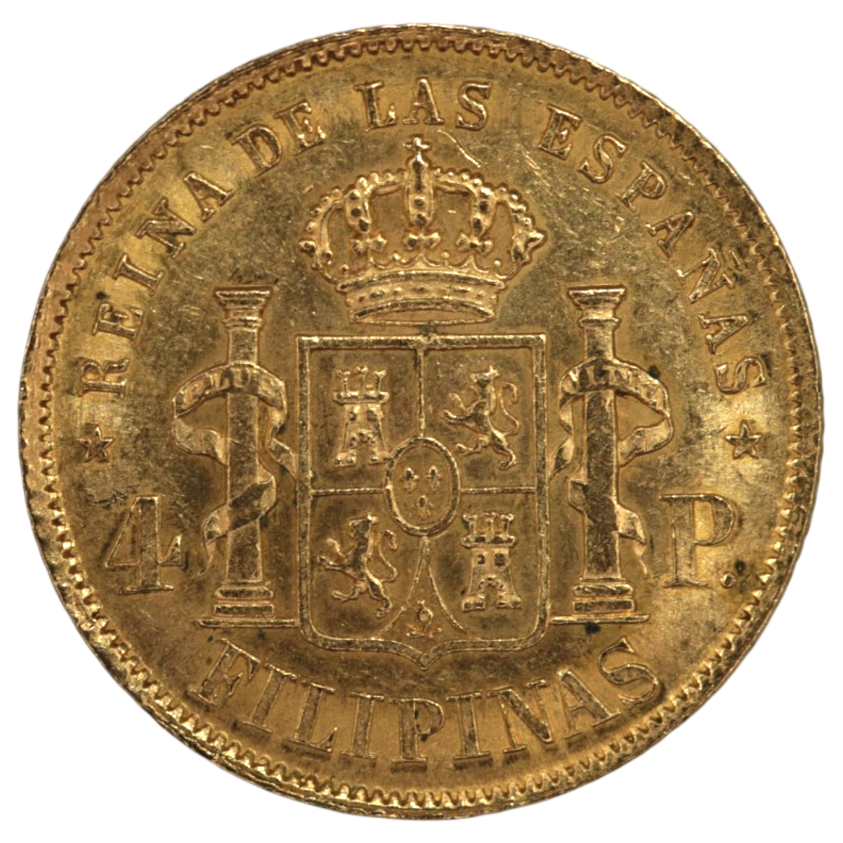 フィリピン 4ペソ金貨 1868年 イサベル2世