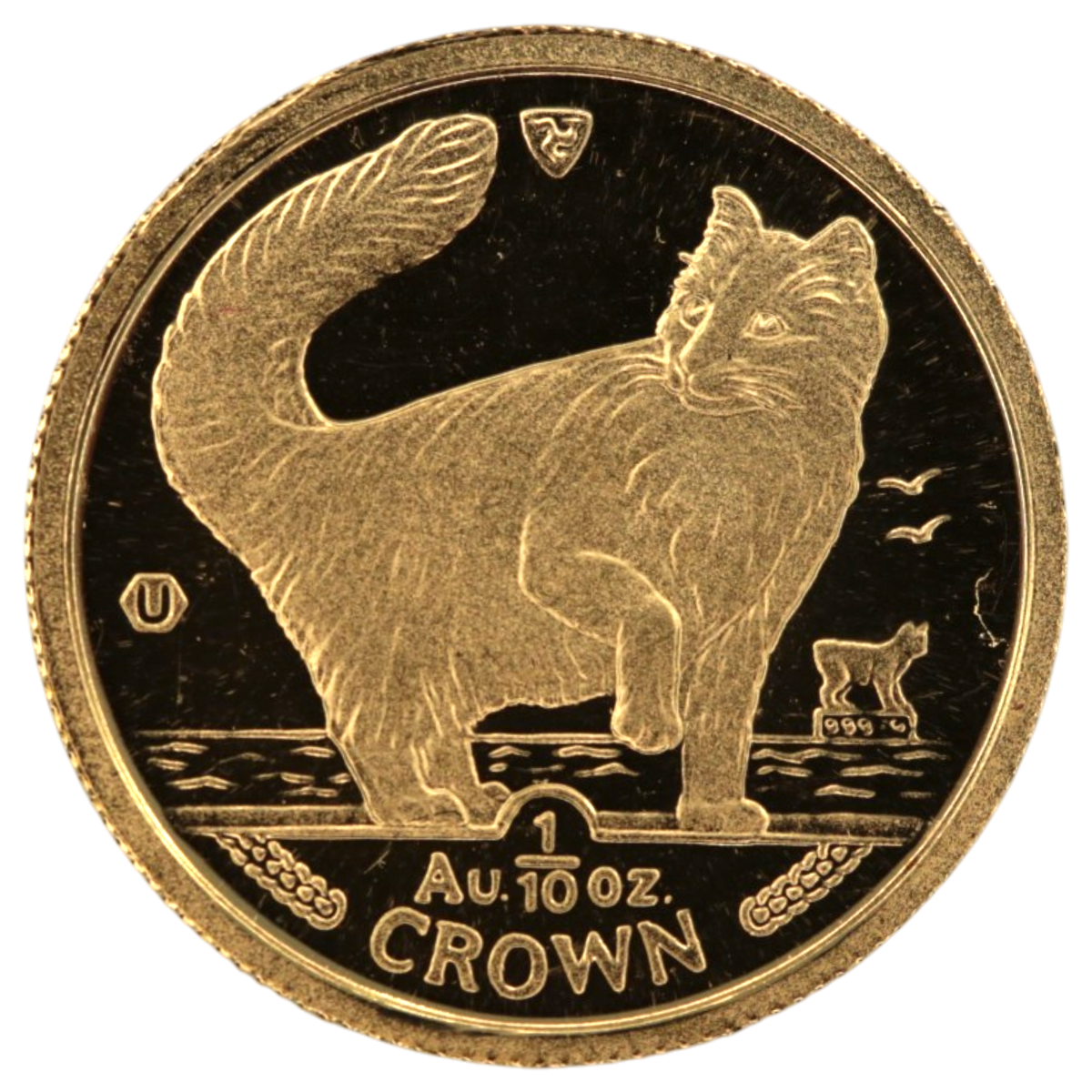 マン島 1/10クラウン金貨 1991年 ノルウェージャンフォレスト