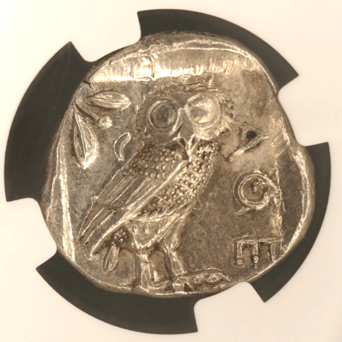 アテナイ テトラドラクマ銀貨 コキンメフクロウ NGC MS 5/5 4/5 - NJ BUYER'S MARKETPLACE