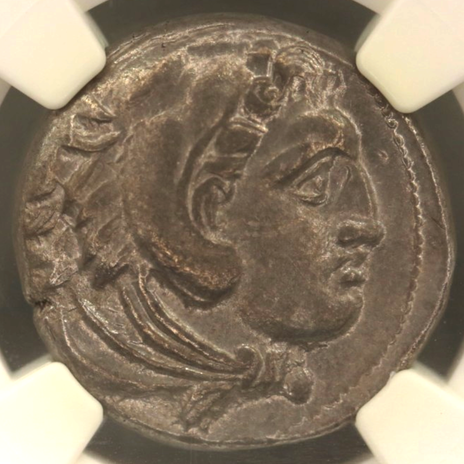 マケドニア テトラドラクマ銀貨 前336～前323年頃 アレクサンドロス大王 NGC XF 5/5 3/5