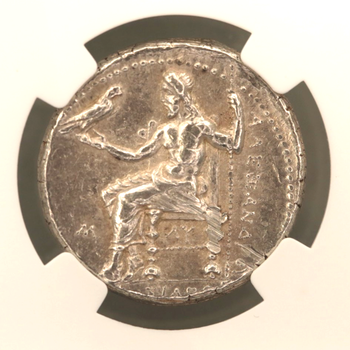 マケドニア テトラドラクマ銀貨 前311～前300年頃 アレクサンドロス大王 NGC AU 5/5 2/5 Fine Style
