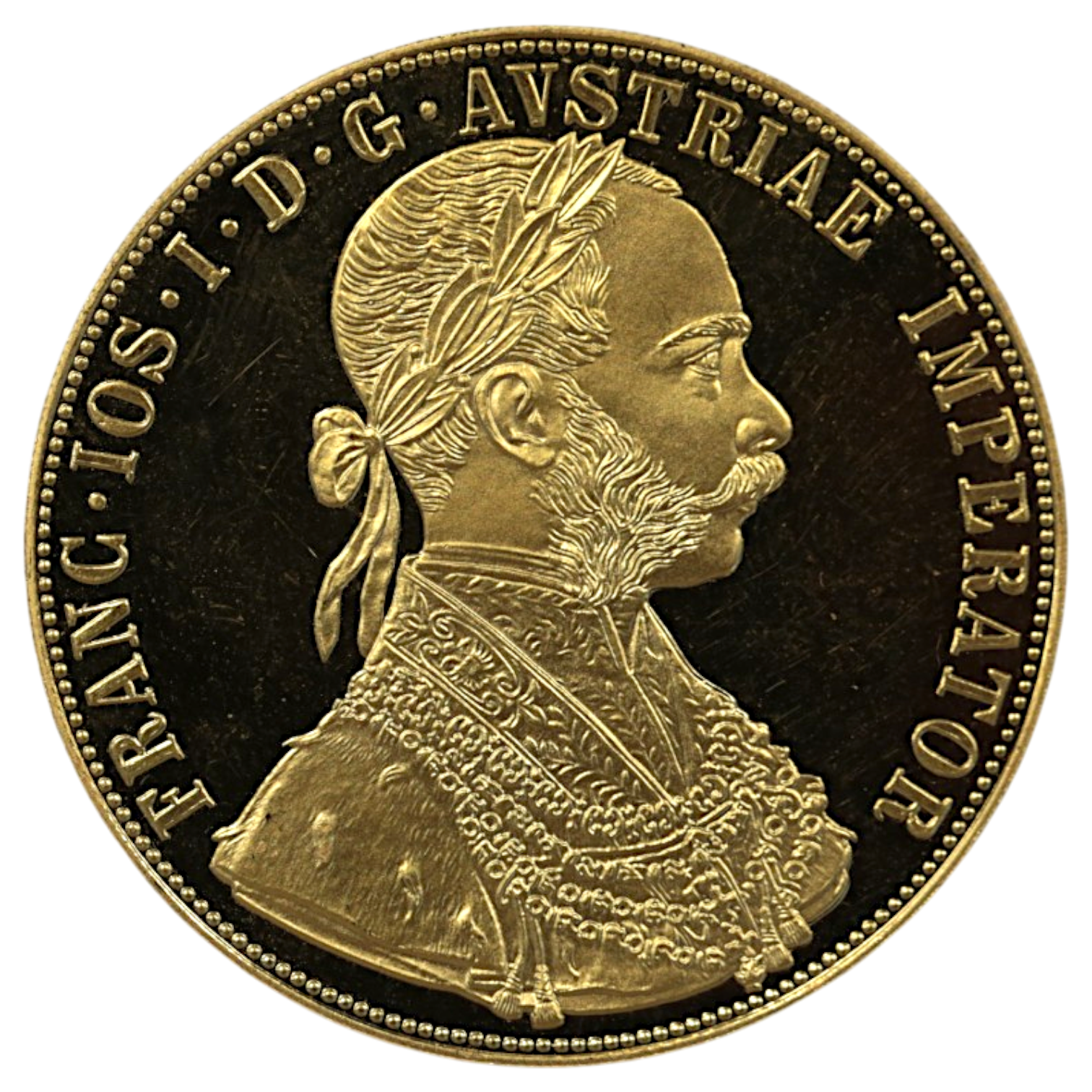 オーストリア 4ダカット金貨 1915年銘 リストライク フランツ・ヨーゼフ1世 双頭の鷲