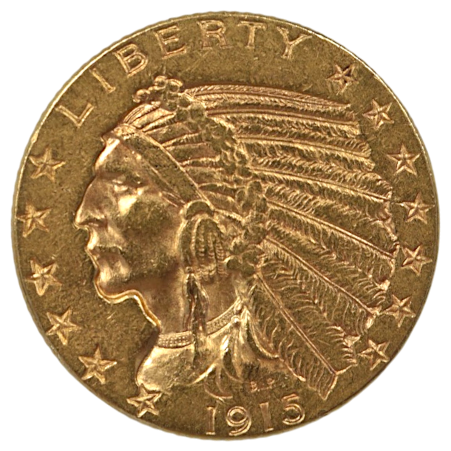 アメリカ 5ドル金貨 1915年 インディアンヘッド