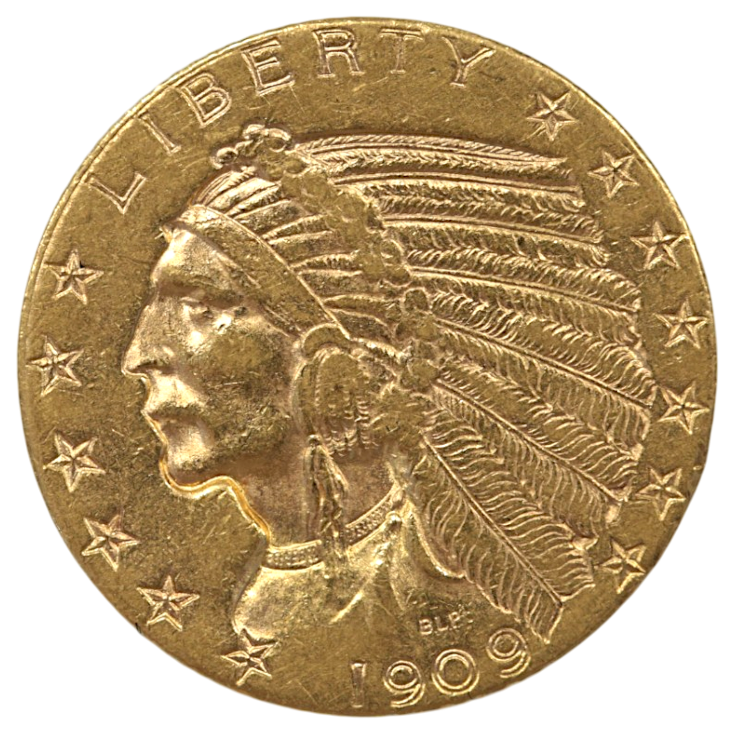 アメリカ 5ドル金貨 1909年 インディアンヘッド