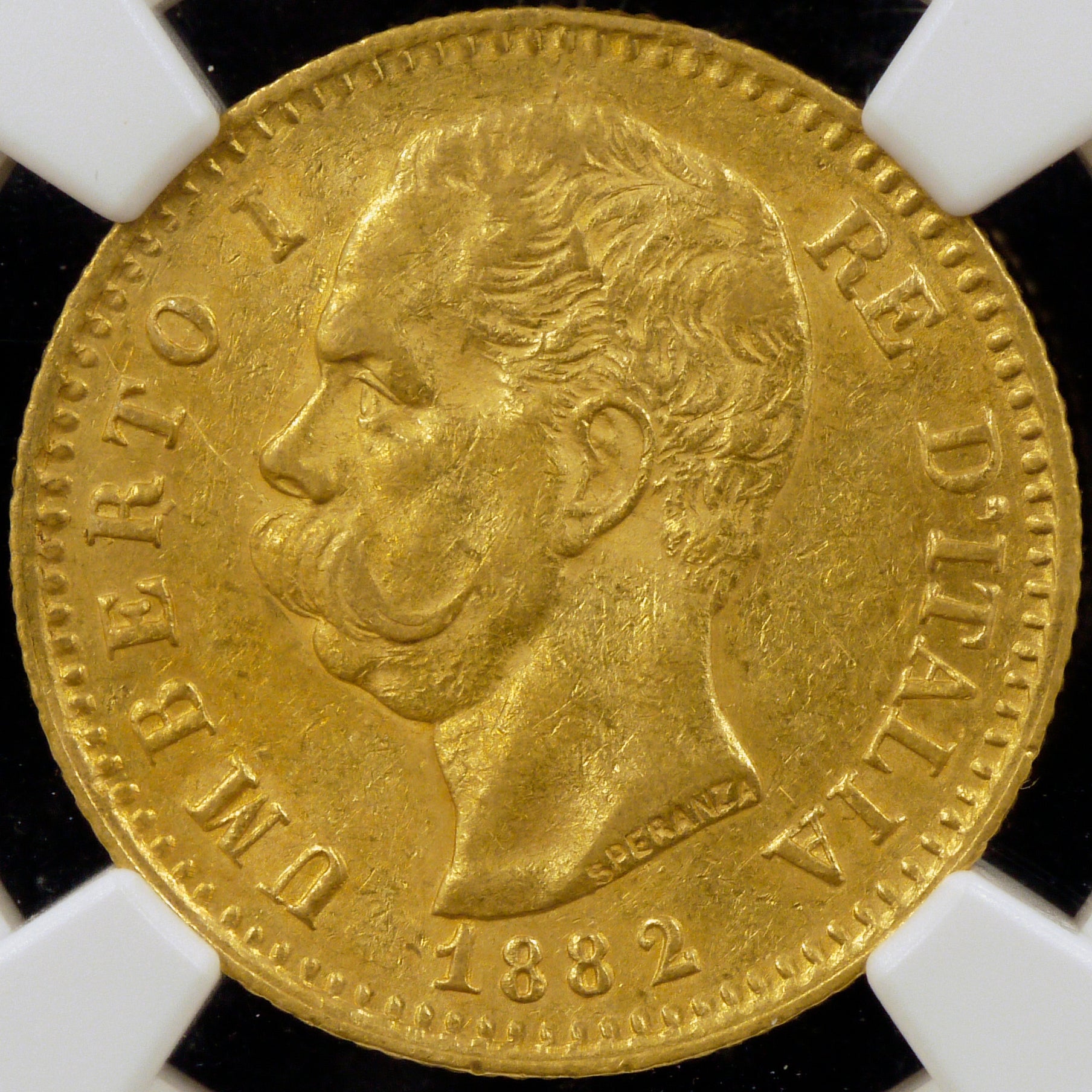 Italy 20 Rile Gold Coins 1882 Umbert I