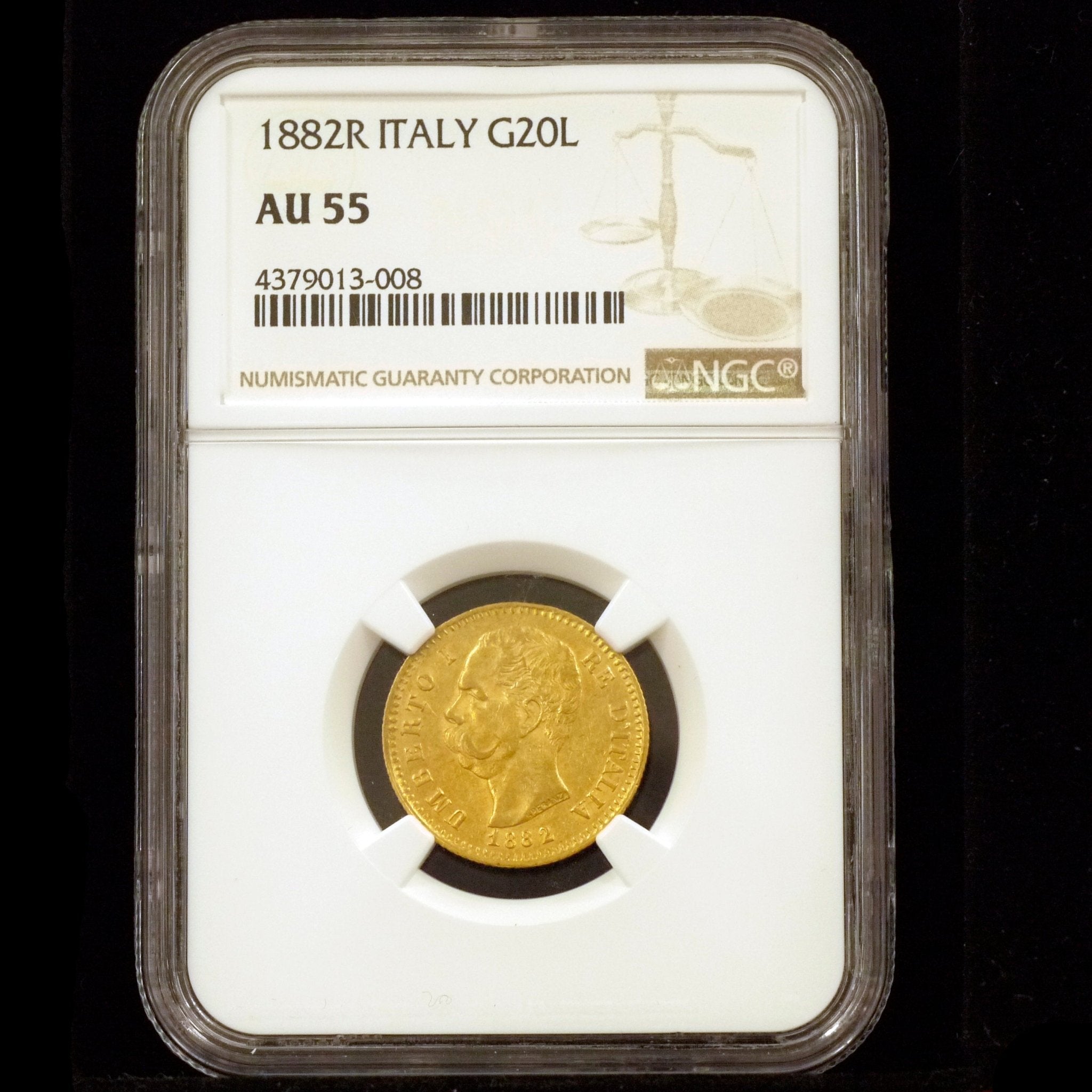 イタリア 20リレ金貨 1882年 ウンベルト1世 - NJ BUYER'S MARKETPLACE