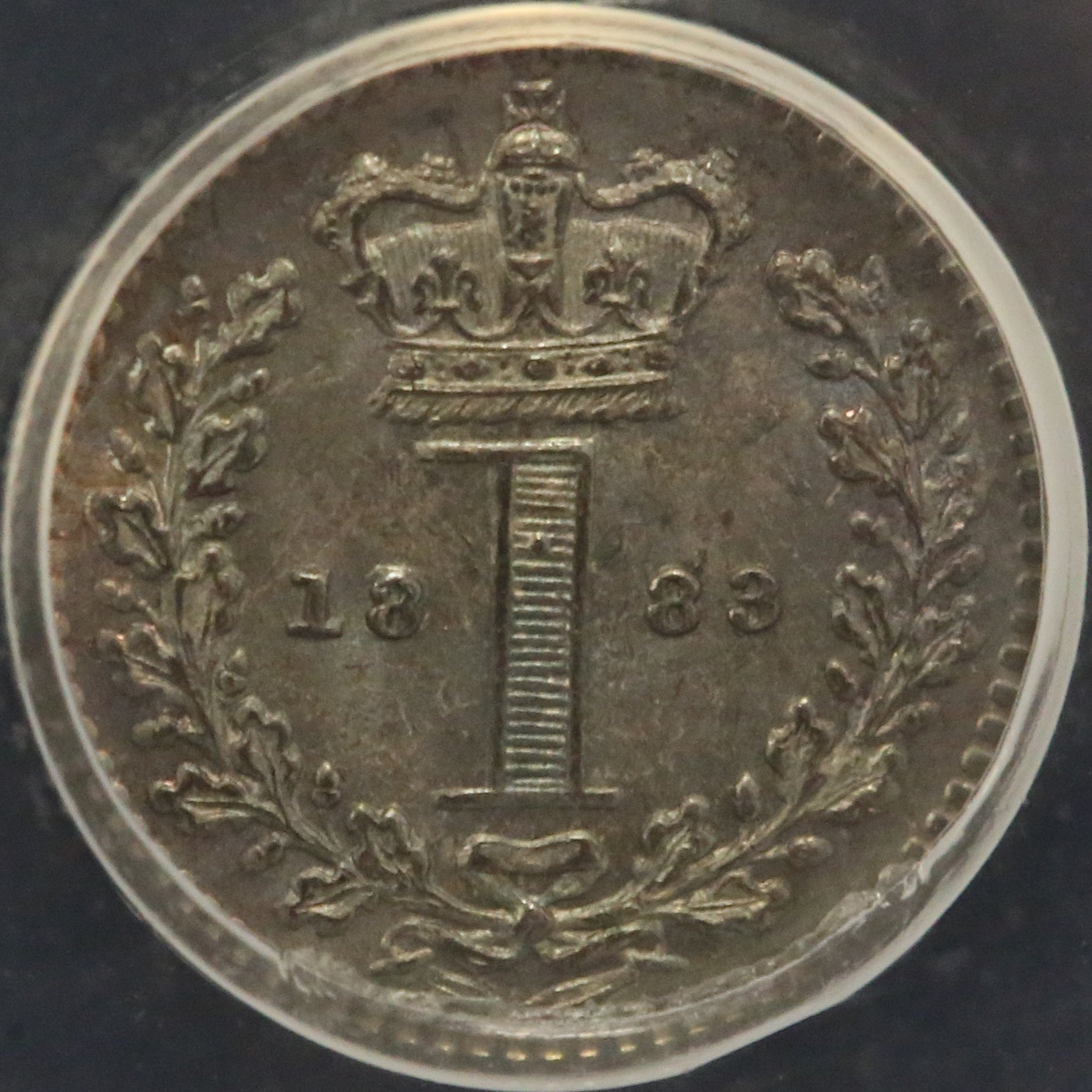 イギリス 1ペンス銀貨 1883年 ヴィクトリア モーンディ PCGS
