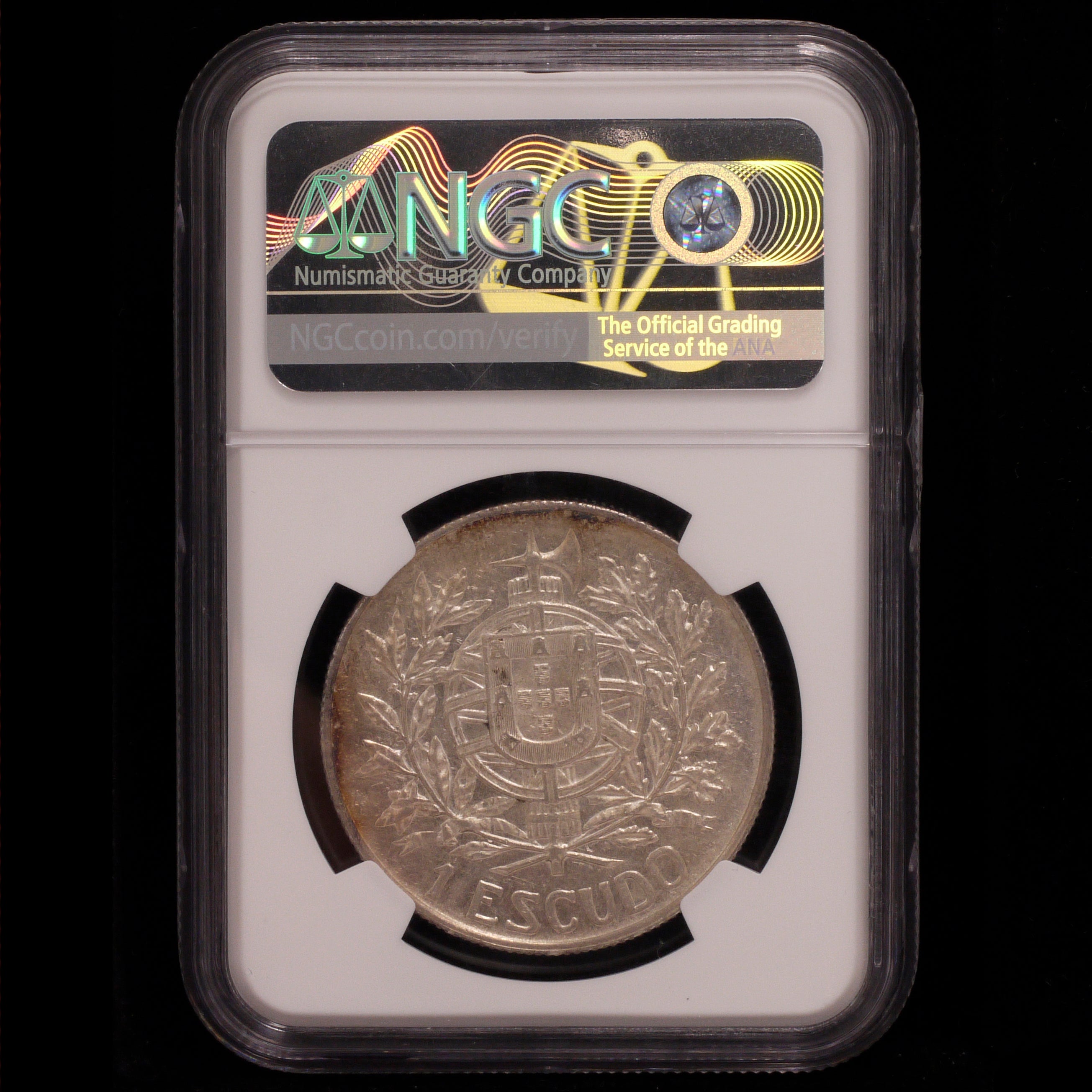 葡萄牙Escudo銀幣1910年誕生共和國NGC AU58