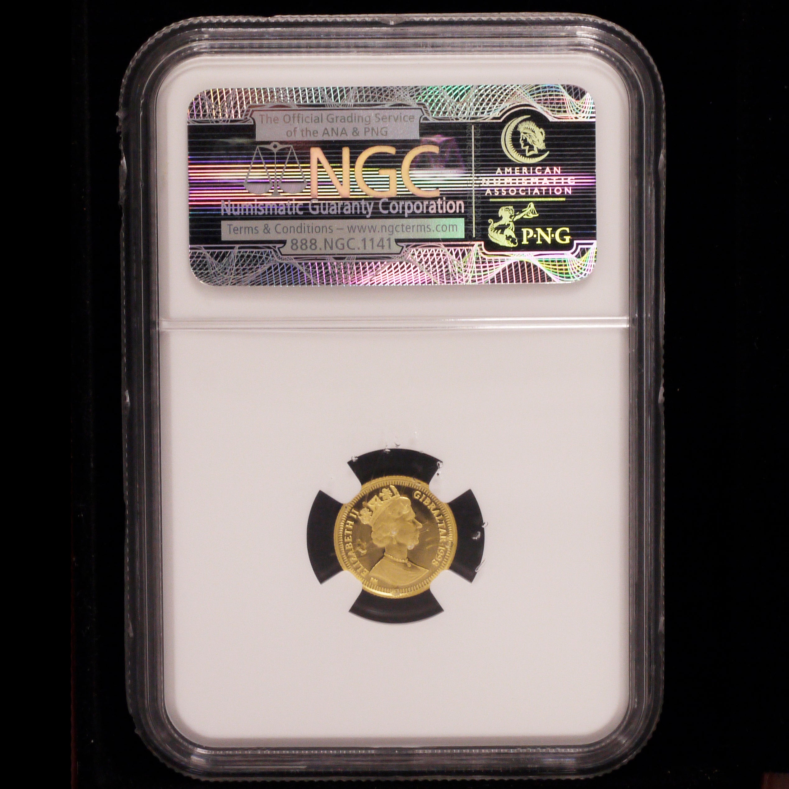 Gibraltar 1/25 Royal Gold Coin 1998 Angel NGC MS69 Highest appraisal