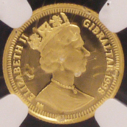 Gibraltar 1/25 Royal Gold Coin 1998 Angel NGC MS69 Highest appraisal