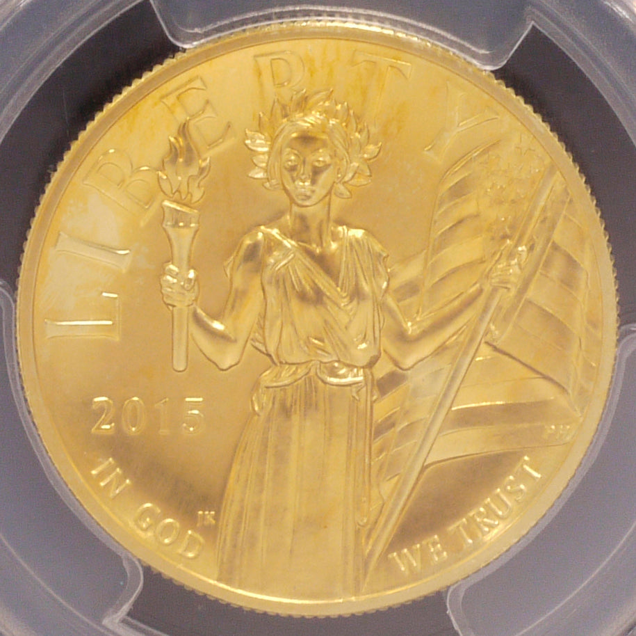 US 100 $ 100 Gold coins 2015 Liberty PCGS MS70 Highest appraisal