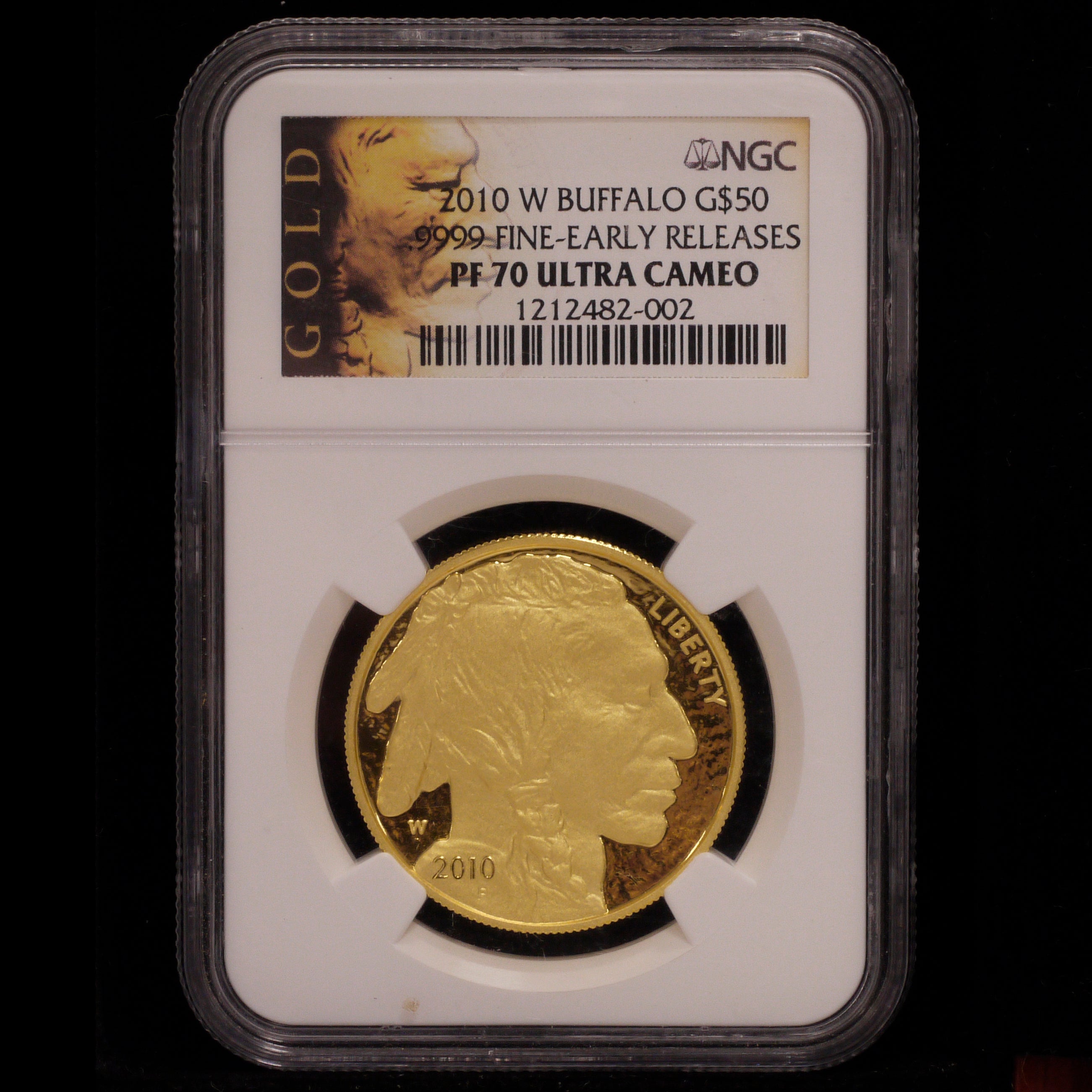 美國50美元金幣2010 Buffalo NGC PF70 Ultra Cameo是最高評估