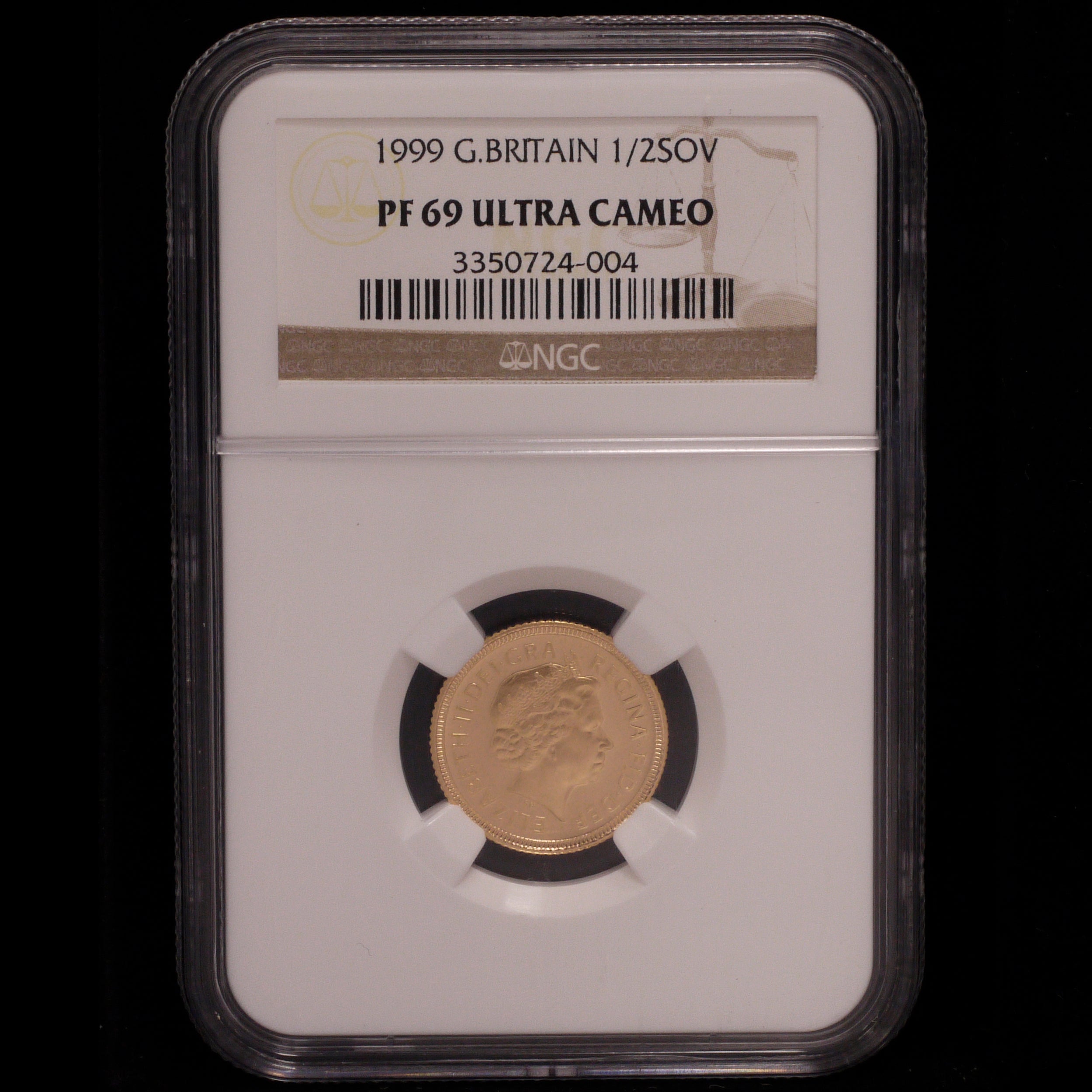 UK 1/2 Sovelin Gold Coin 1999 Elizabeth II NGC PF69 Ultra Cameo