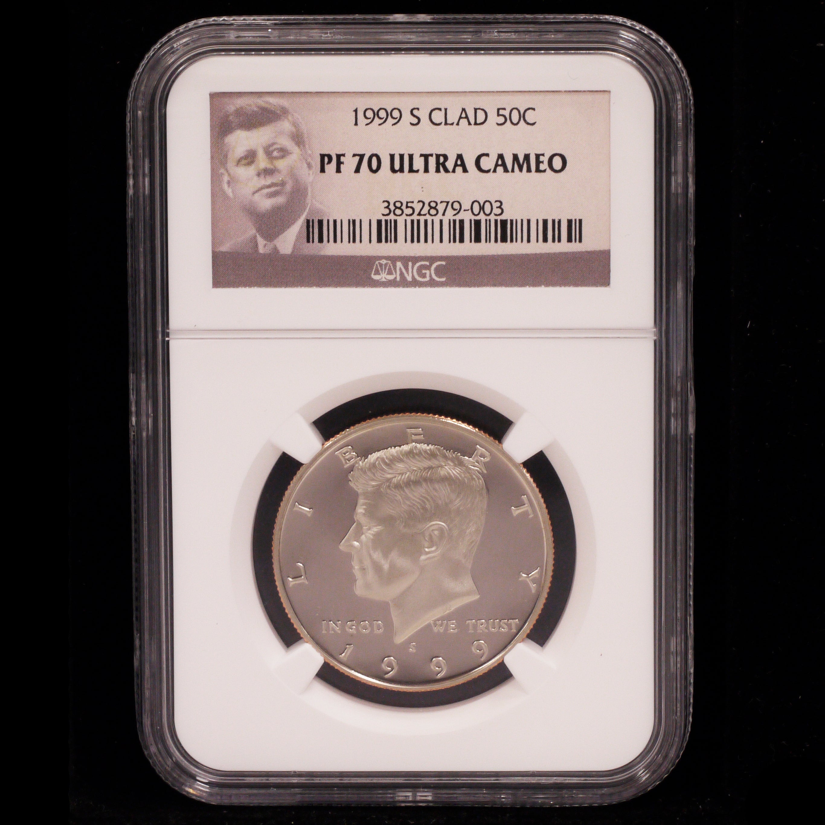 US 50 cent white copper coin 2008 President Kennedy NGC PF70 Ultra Cameo