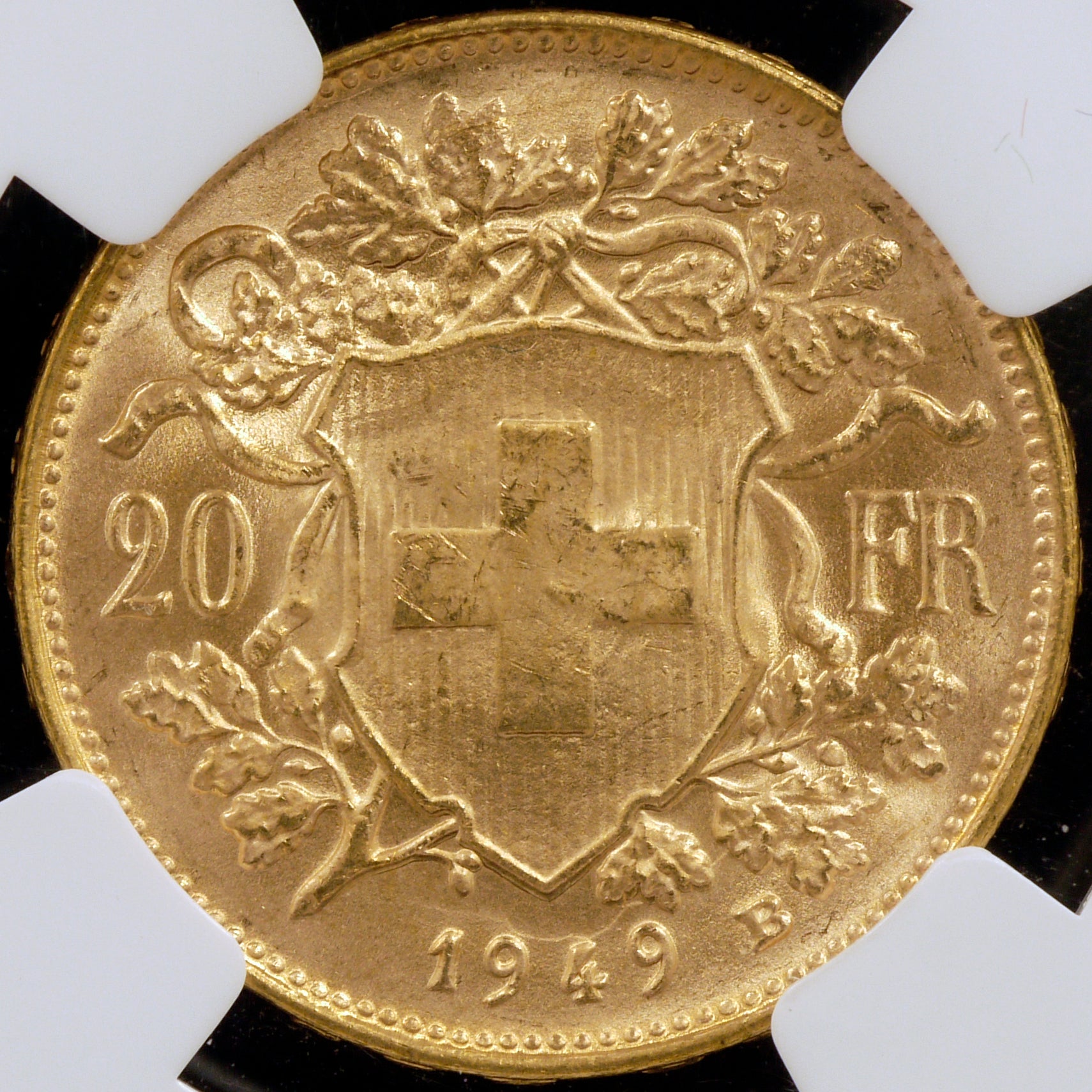 Switzerland 20 Fran Gold Coins 1949 Helvetic