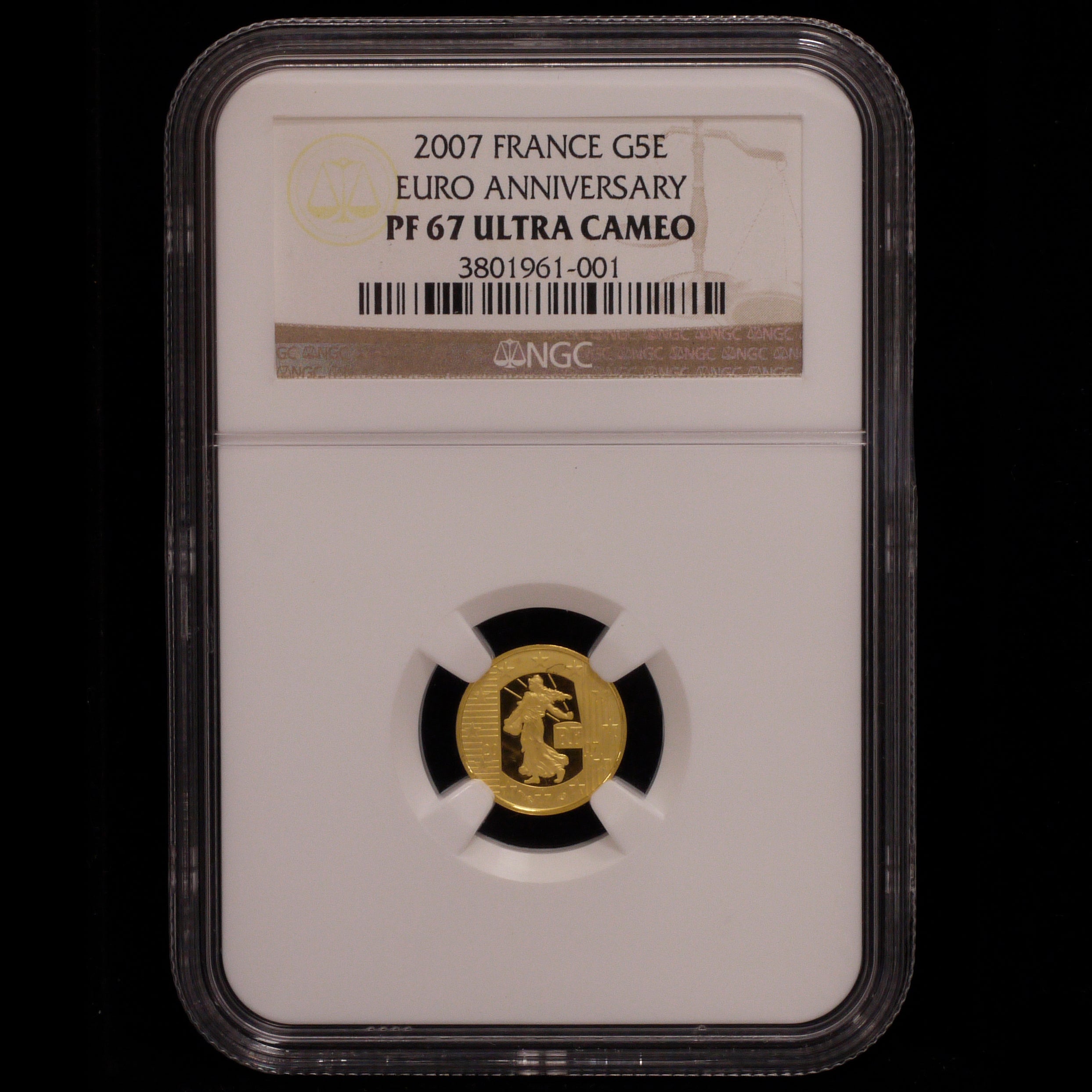 法國5歐元金幣2007 Marianne NGC PF67 Ultra Cameo