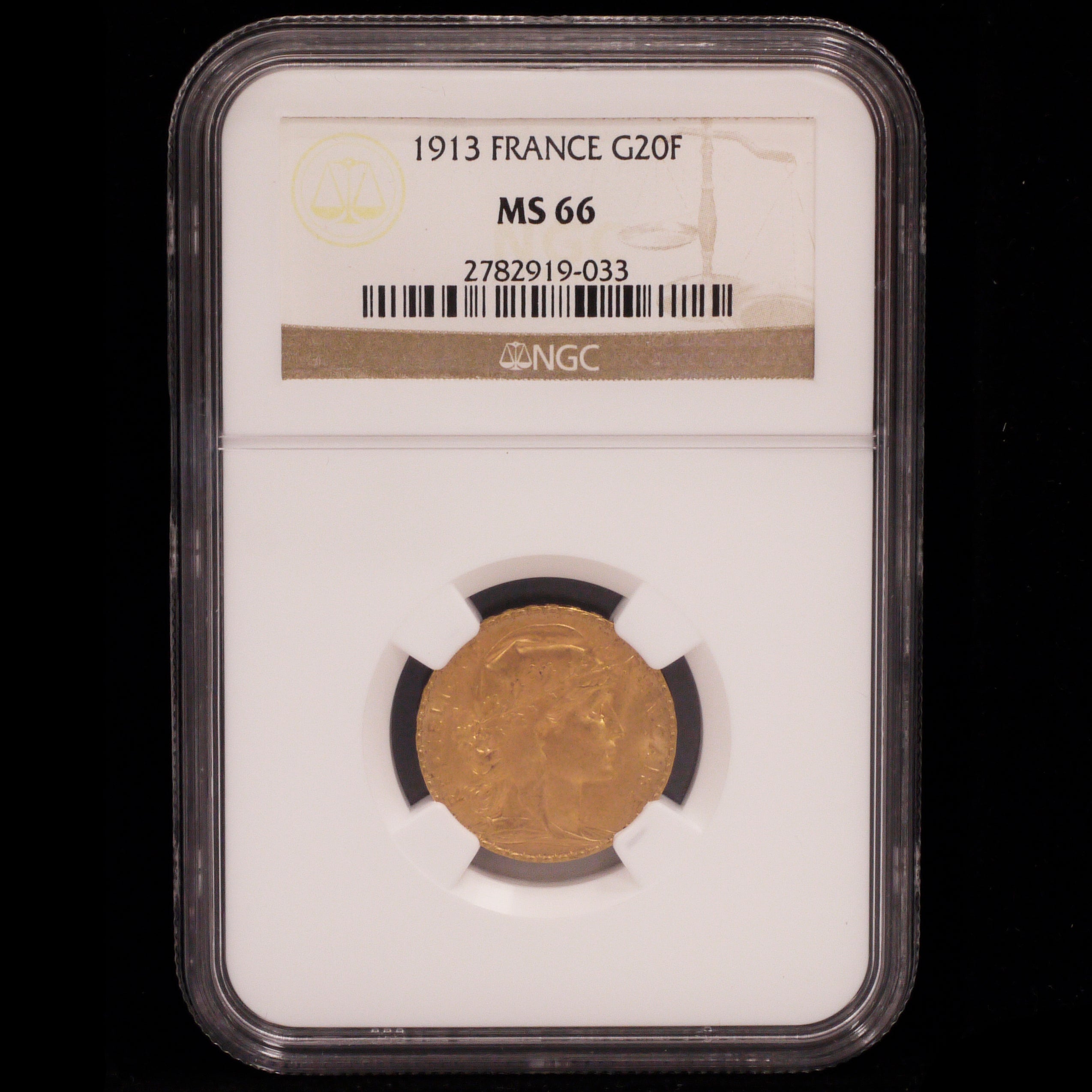 Switzerland 20 Fran Gold Coins 1913 NGC MS66