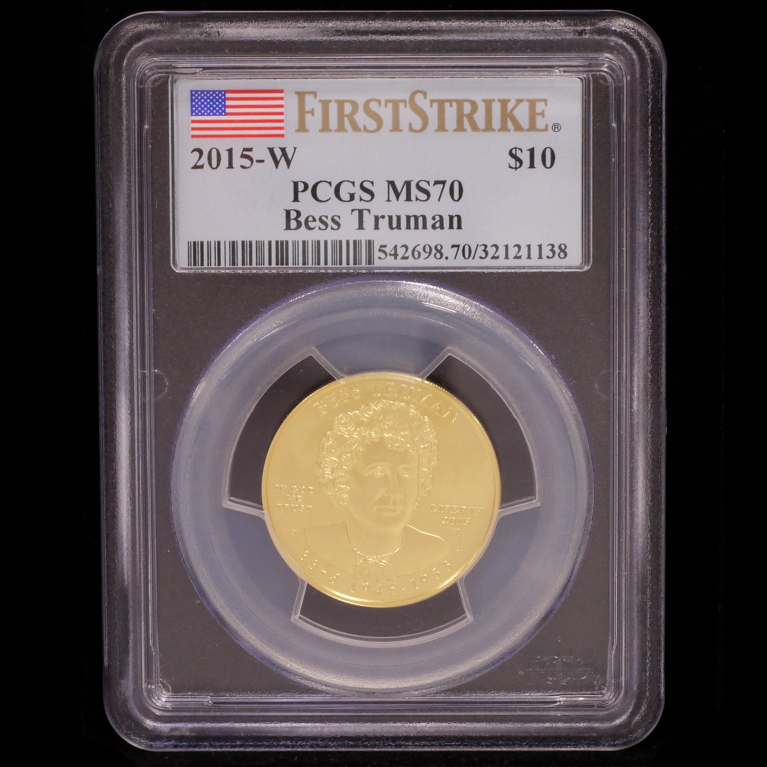 US 10 dollar gold coins 2015 Beth Truman PCGS MS70 DEEP CAMEO