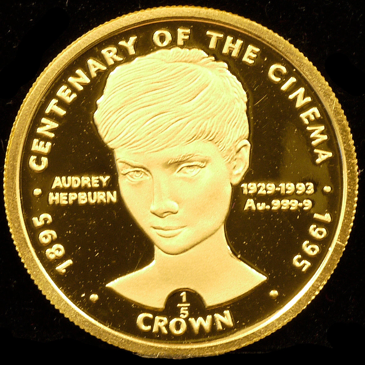 Gibraltar 1/5 Royal Gold Coin 1996 Audrey Hepburn