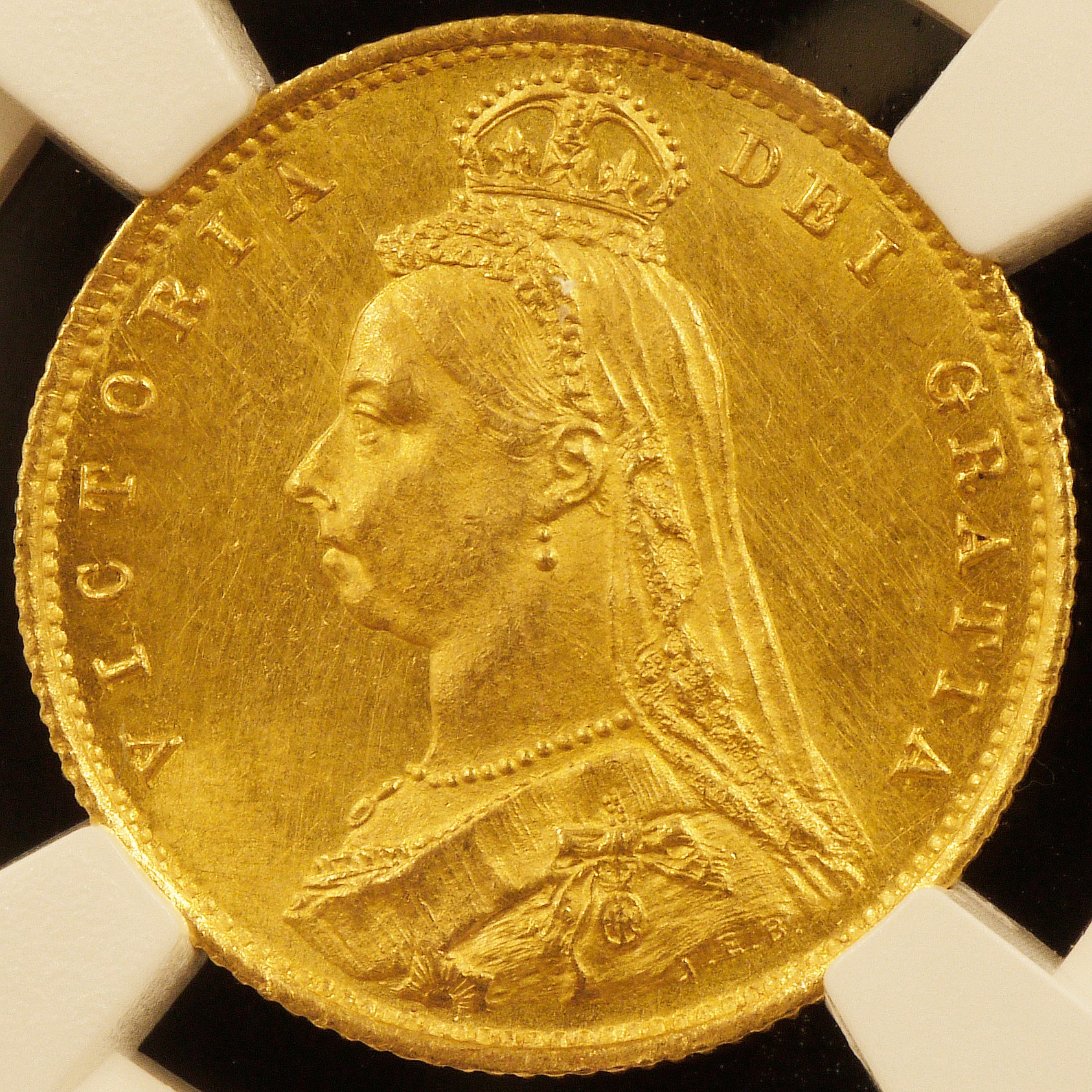 UK 1/2 Sovelin gold coin 1887 Victoria