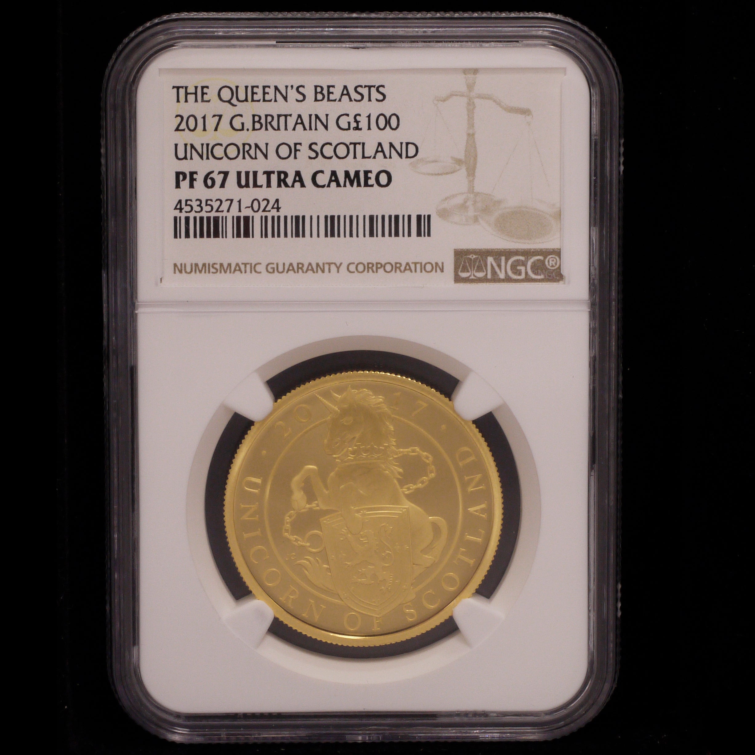 UK 100 Pound Gold Coins 2017 Unicorn NGC PF67 Ultra Cameo