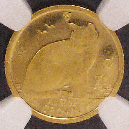 Man Island 1/25 Crown Gold Coin 1990 New York Ally NGC MS66