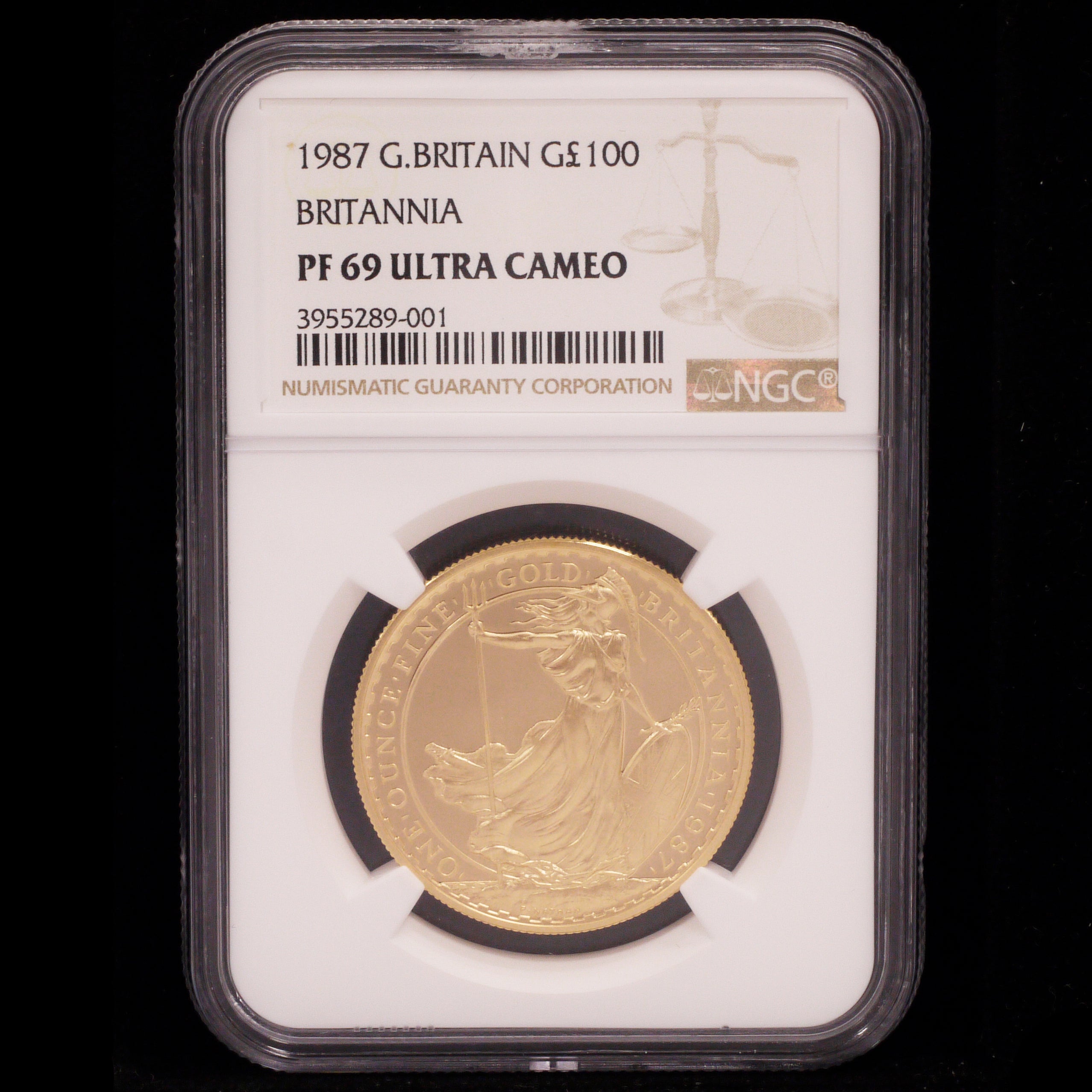 UK 100 Pound Gold Coins 1987 Britannia NGC PF69 Ultra Cameo