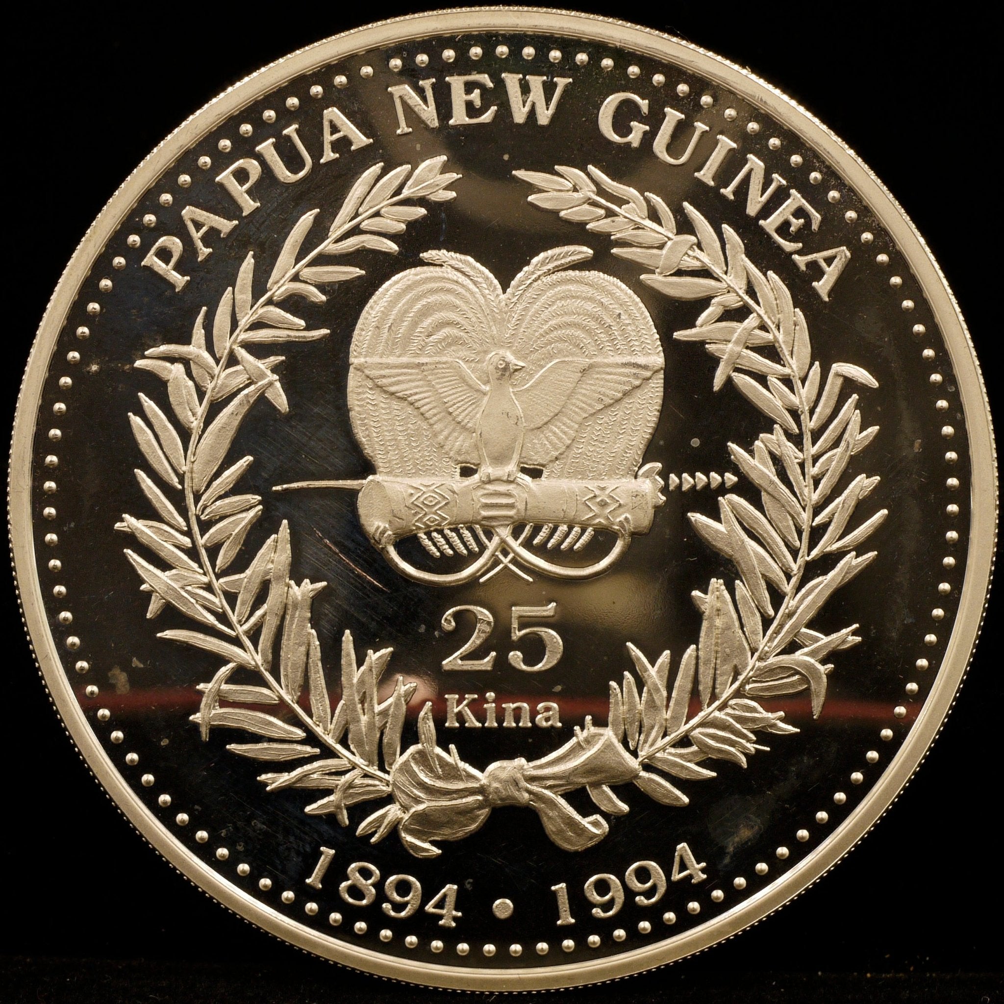パプアニューギニア 25キナ銀貨 1994年 極楽鳥｜コイン｜NJ