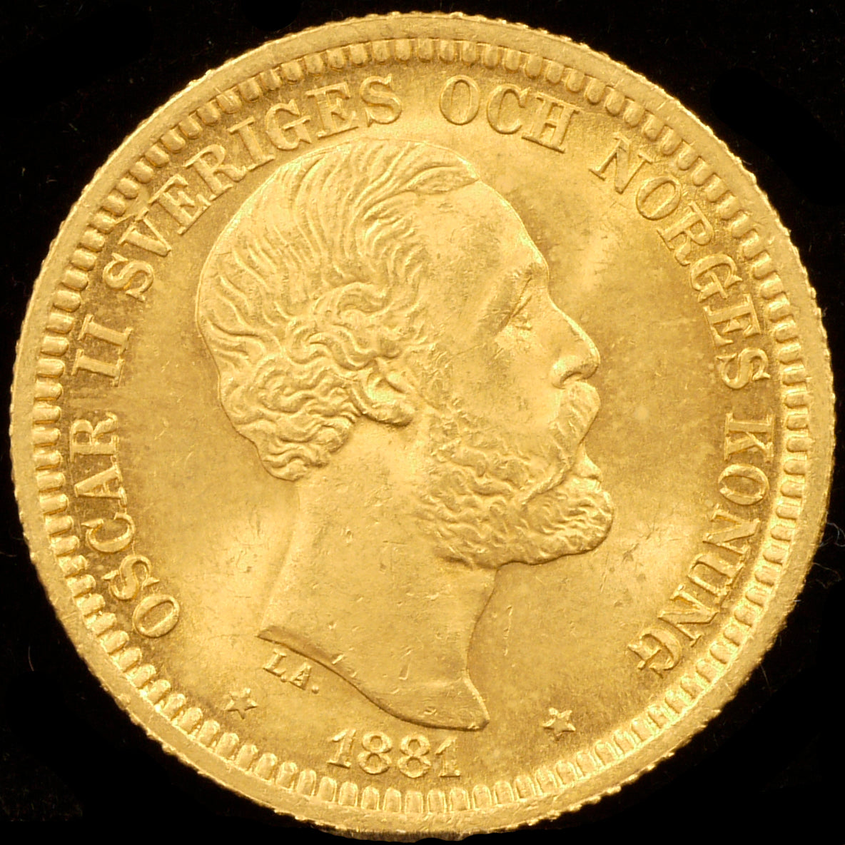 Sweden 20kronol gold coins 1881 Oscar II