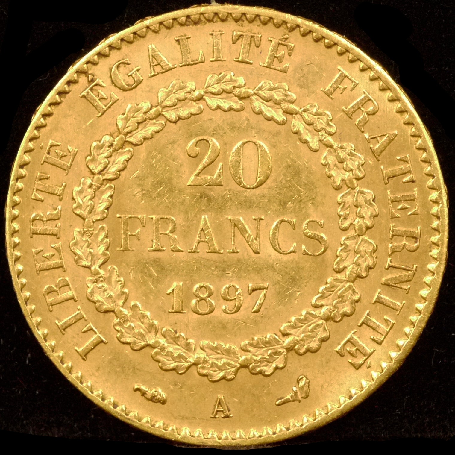 France 20 Fran Gold Coins 1897 Angel in the Act