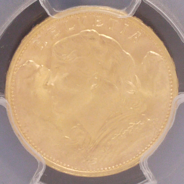 Switzerland 20 Fran Gold Coins 1949 PCGS MS65+