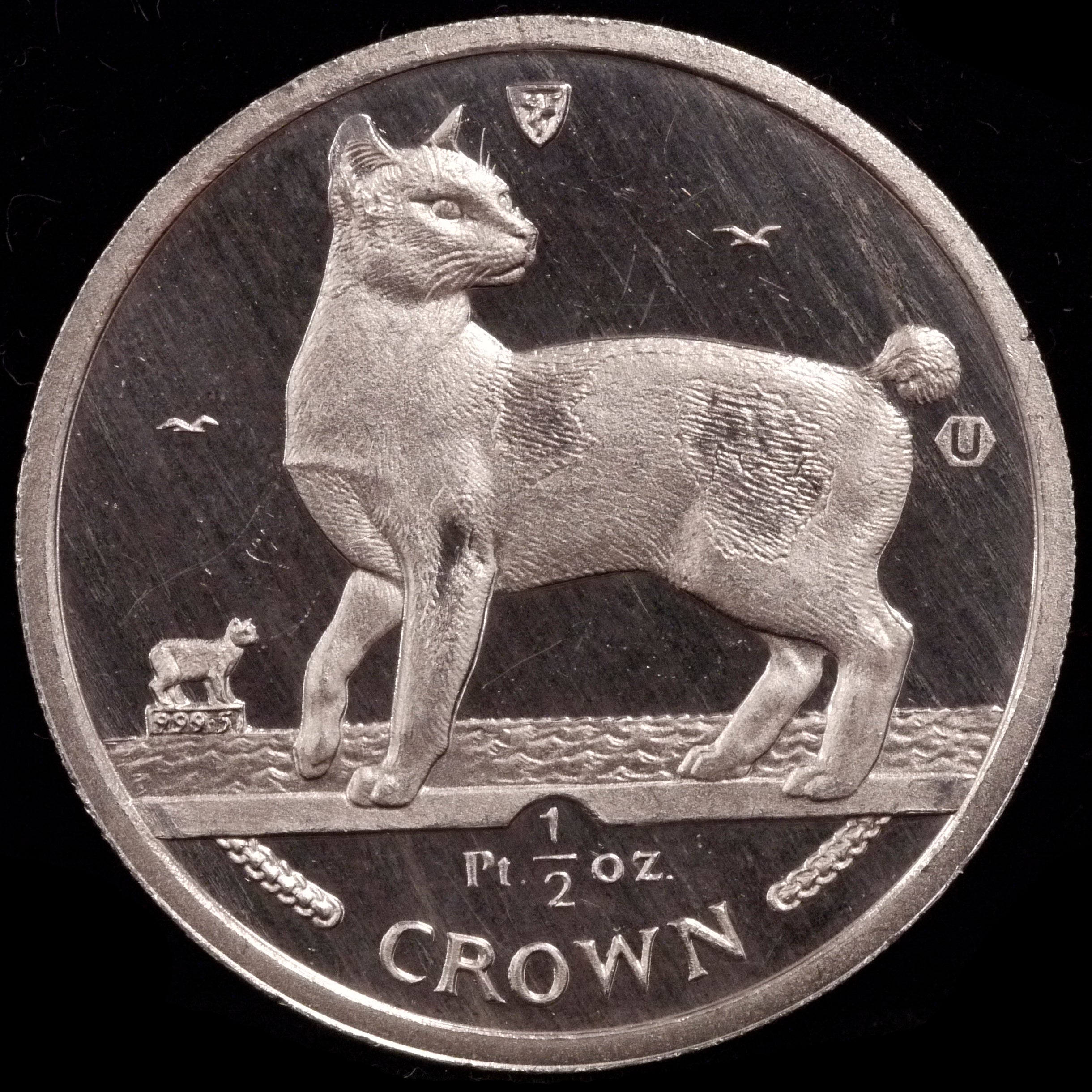 Man Island 1/2 Crown Platinum Currency 1994 Japanese Bobtail